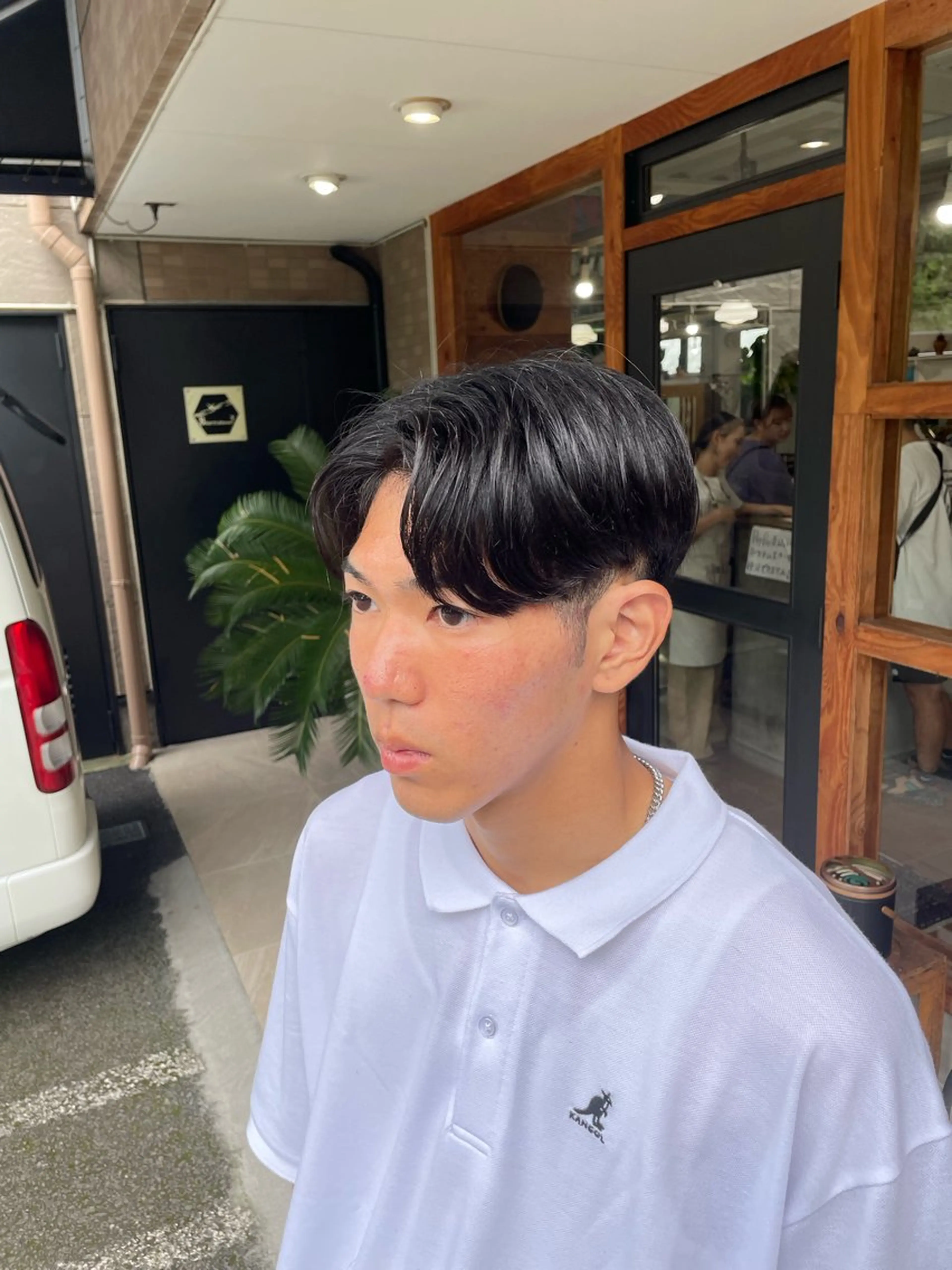 メンズ センターパート カット marbles 森田雅治のヘアスタイル