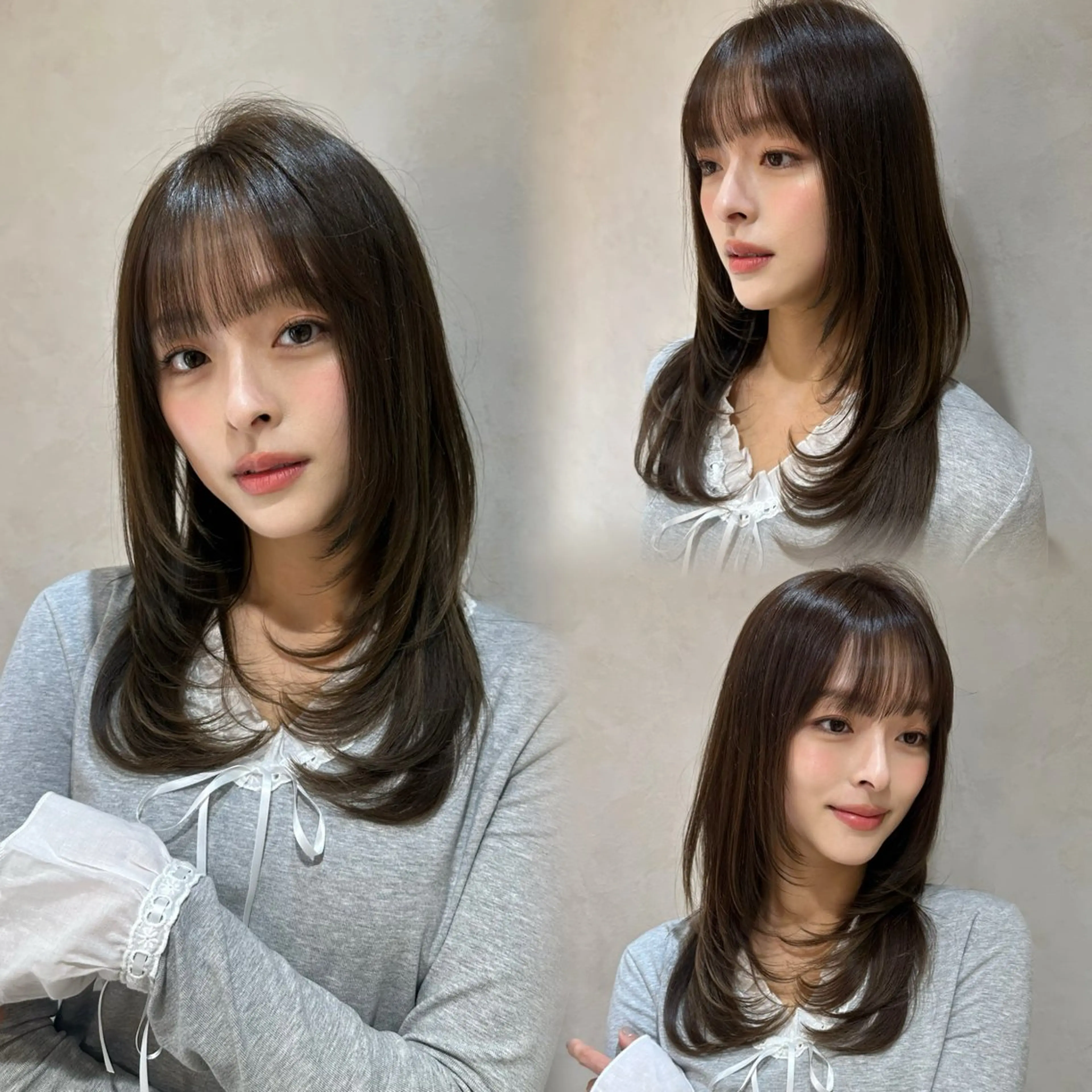 ミディアム 顔まわりレイヤー 顔周りカット 髪質改善 韓国風ヘア レイヤーカット カット ヘアカラー トリートメント ヘアセット 銀座副店長/レイヤー /髪質改善/田島のヘアスタイル