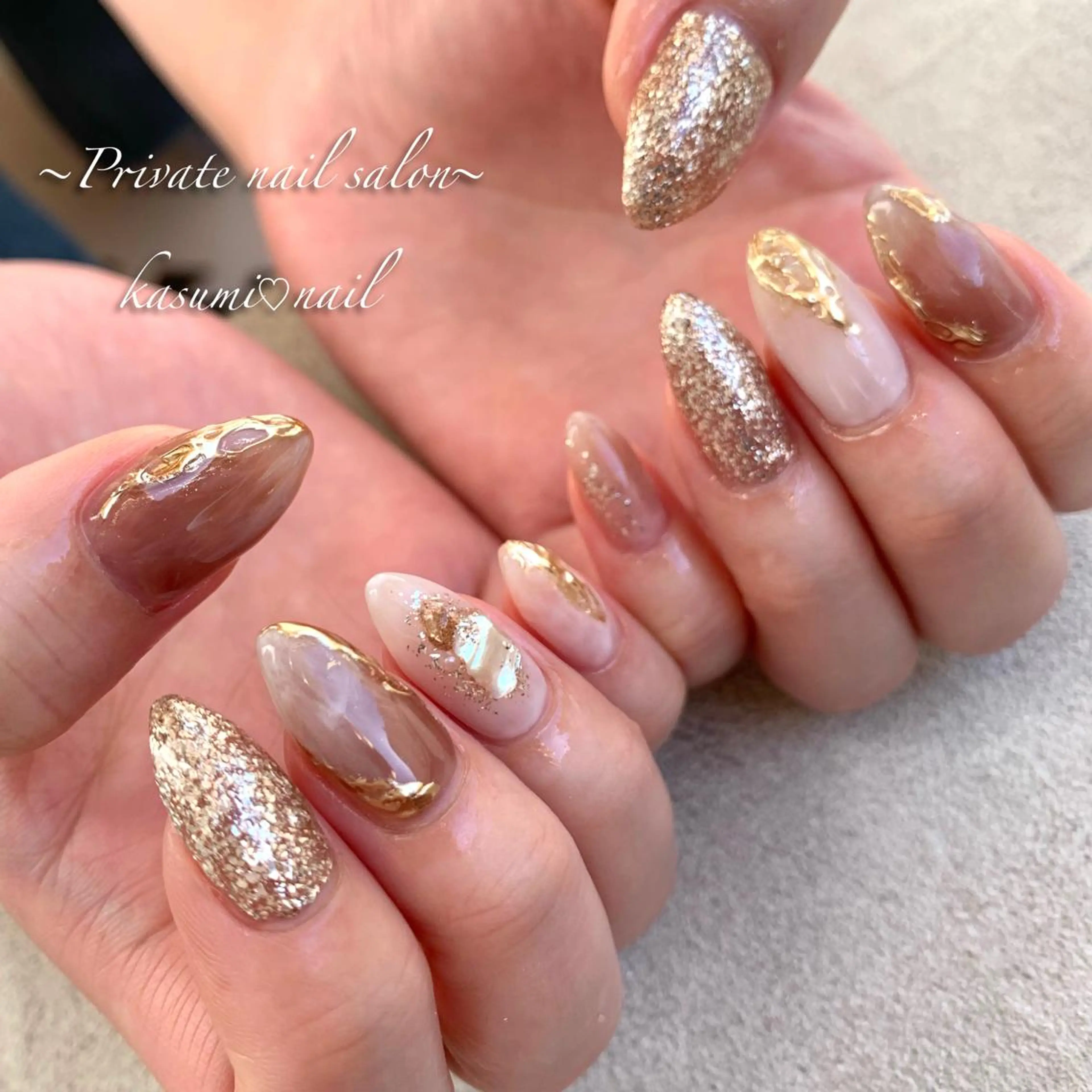 ネイル アートネイル ラメ(グリッター) マグネットネイル ミラーネイル ニュアンスネイル KASUMI♡ Nailのネイルデザイン