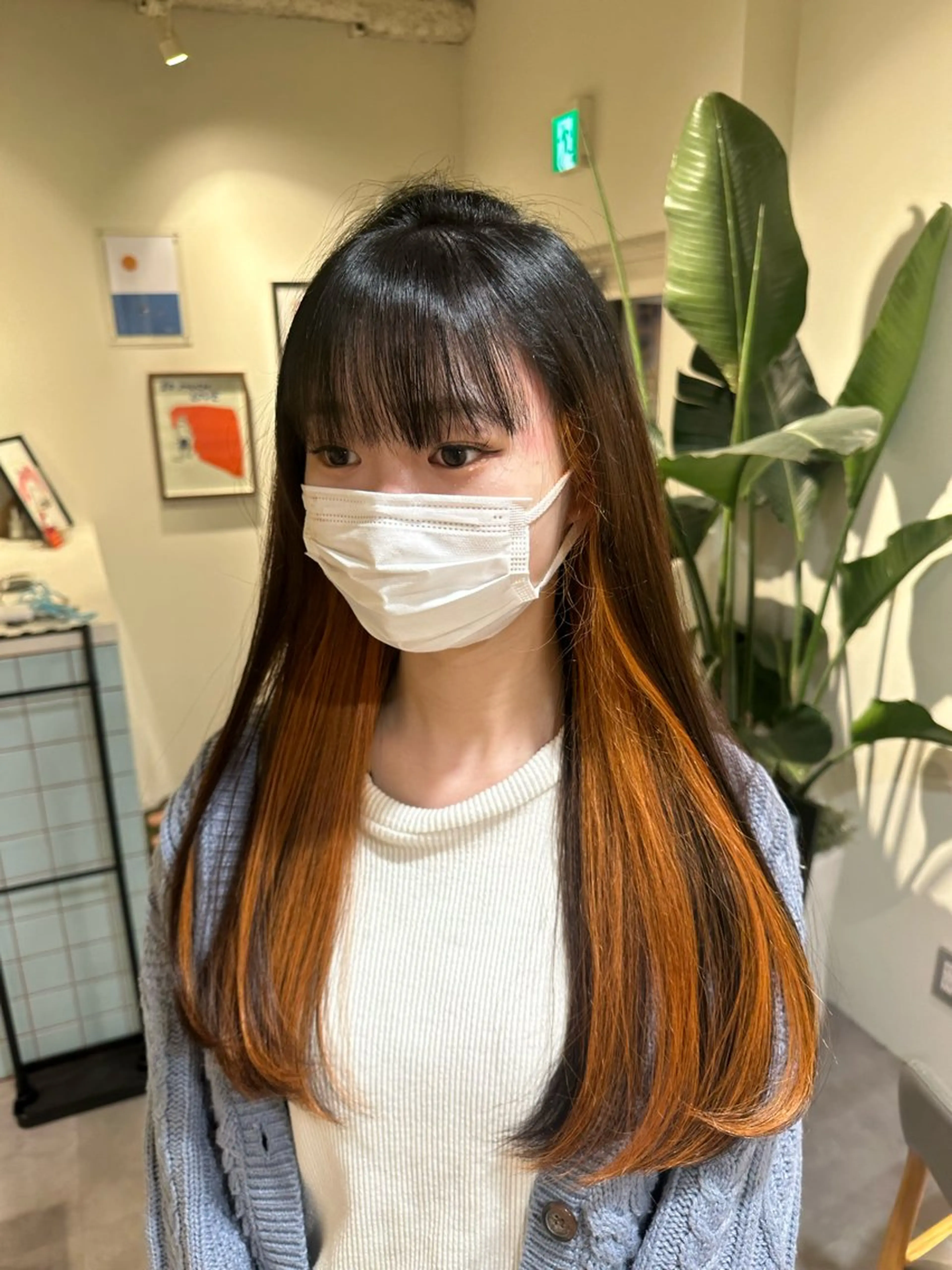 ロング カラー ヘアカラー HANAME 原宿美容室のヘアスタイル
