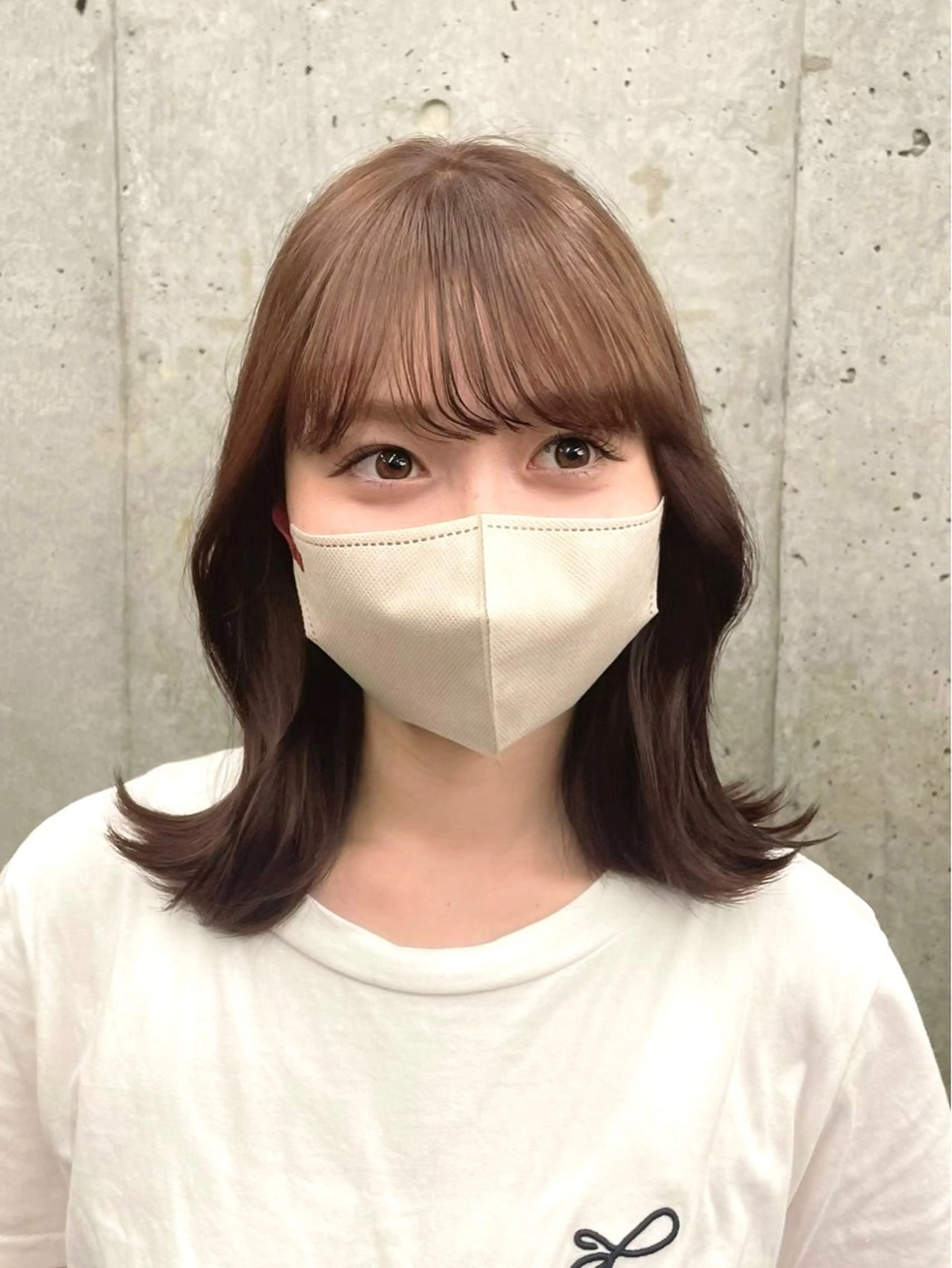 ミディアム ボブ/レイヤー/ グレージュ/moyuのヘアスタイル