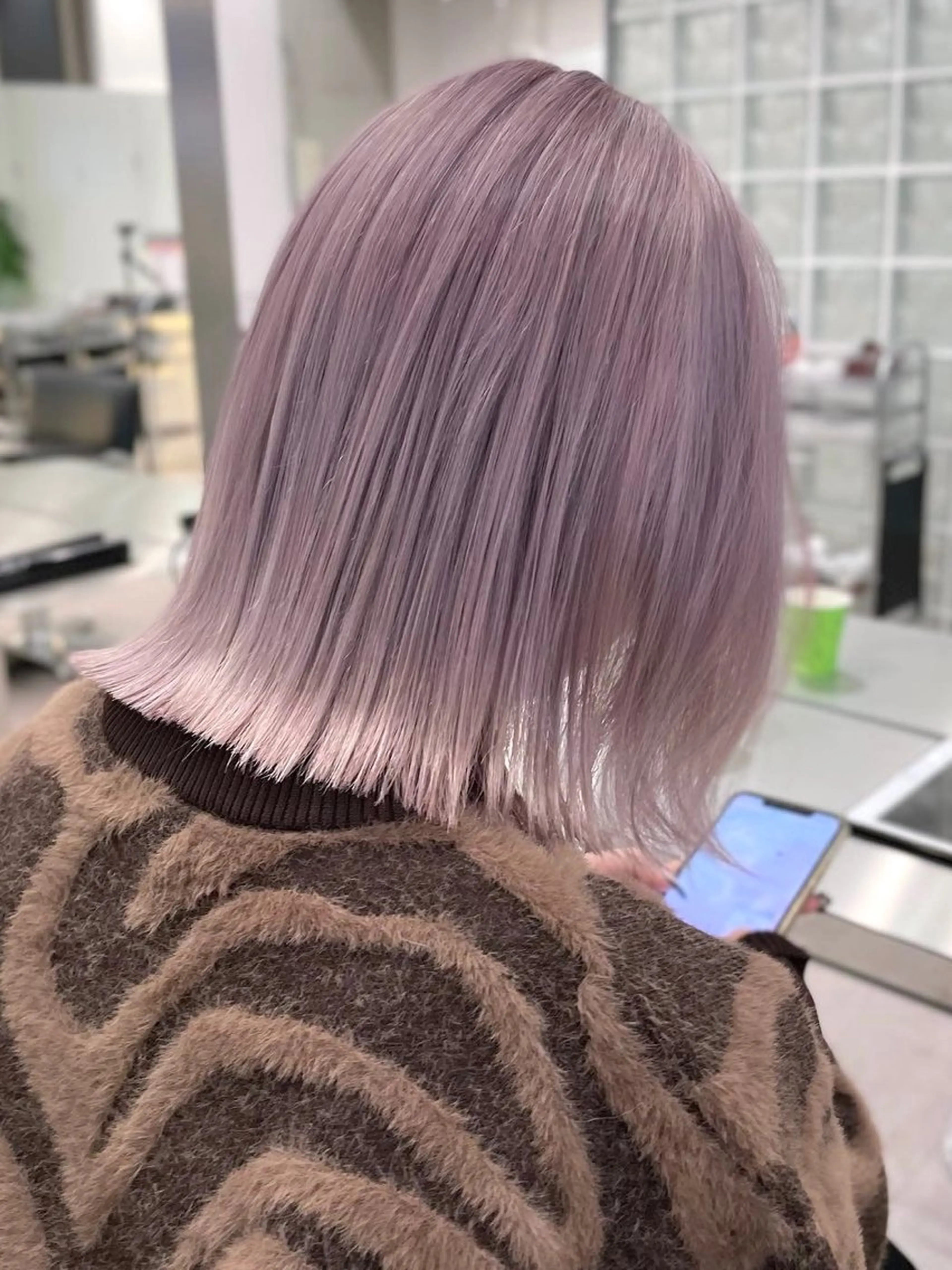 ミディアム カラー ミルクティーベージュ /ボブ/あげは🎀のヘアスタイル