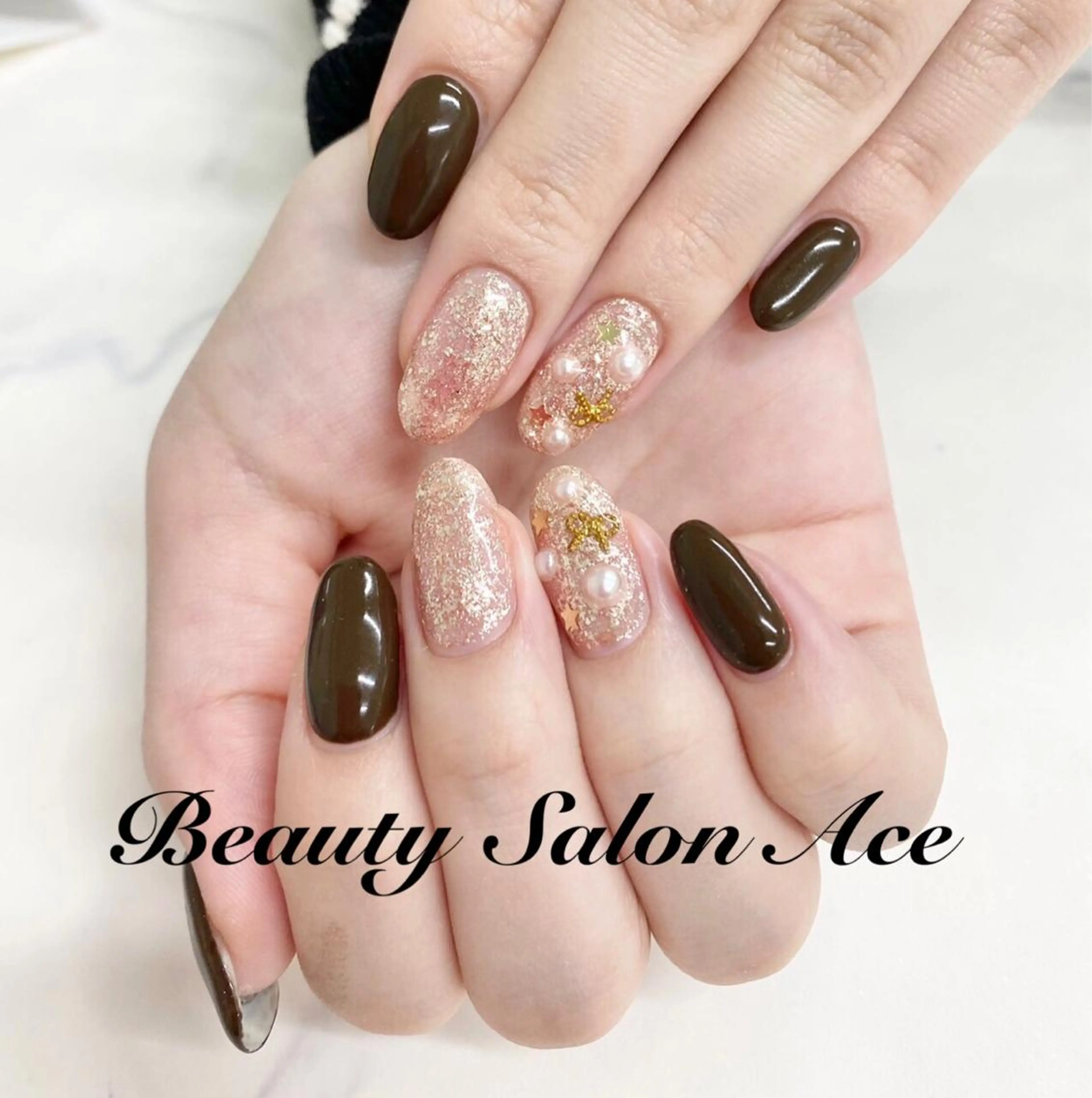 ネイル アートネイル 長さ出し ジェルネイル ラメ(グリッター) メンズネイル ハンドネイル ハンドケア Beauty Salon Ace（ネイルサロン　エース）所属・池袋フィルイン Ace♡Nailのネイルデザイン