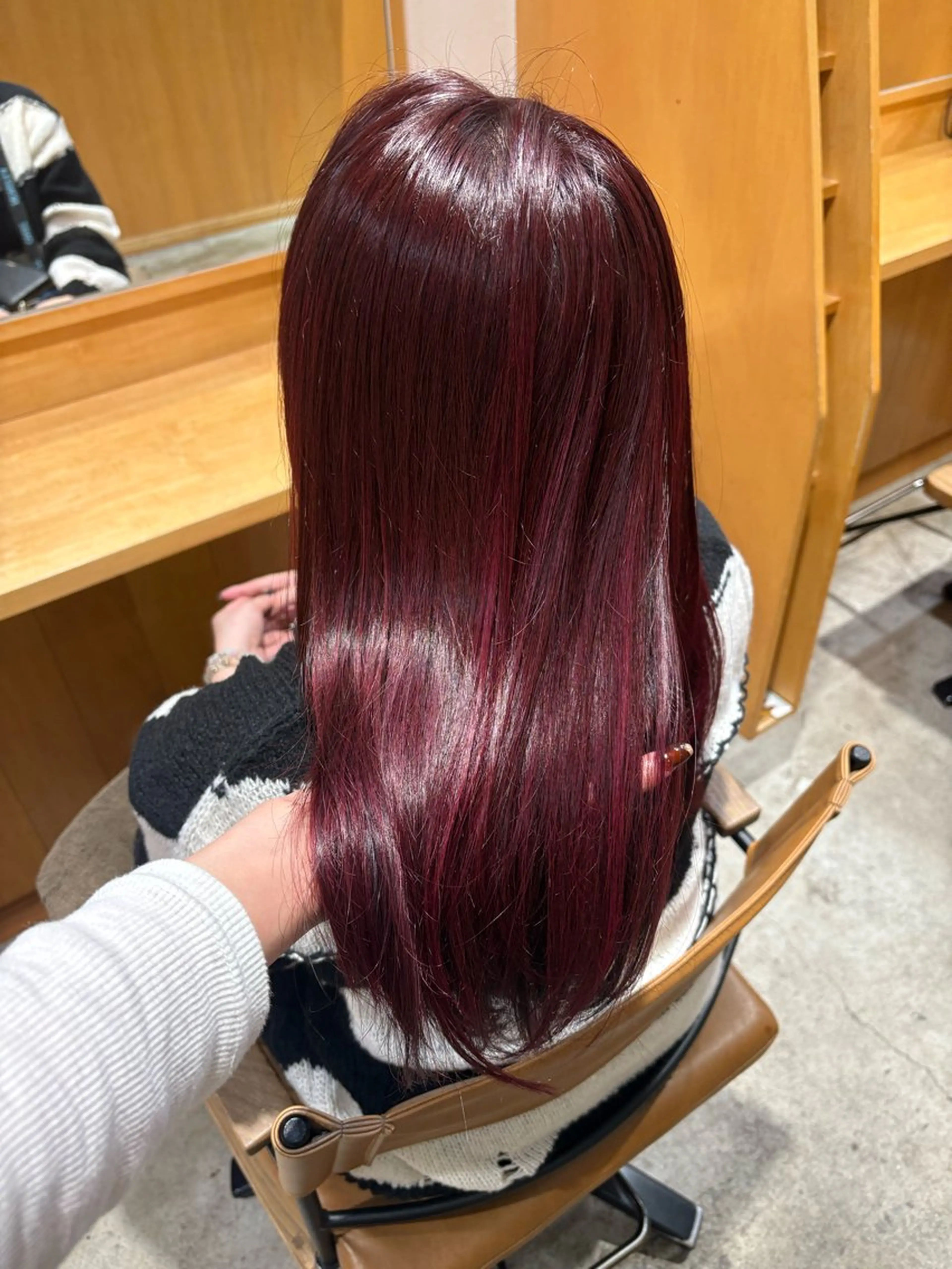 セミロング レッドブラウン 髪質改善 トリートメント カット ヘアカラー トリートメント GINZARay2 風本朱里🐥のヘアスタイル