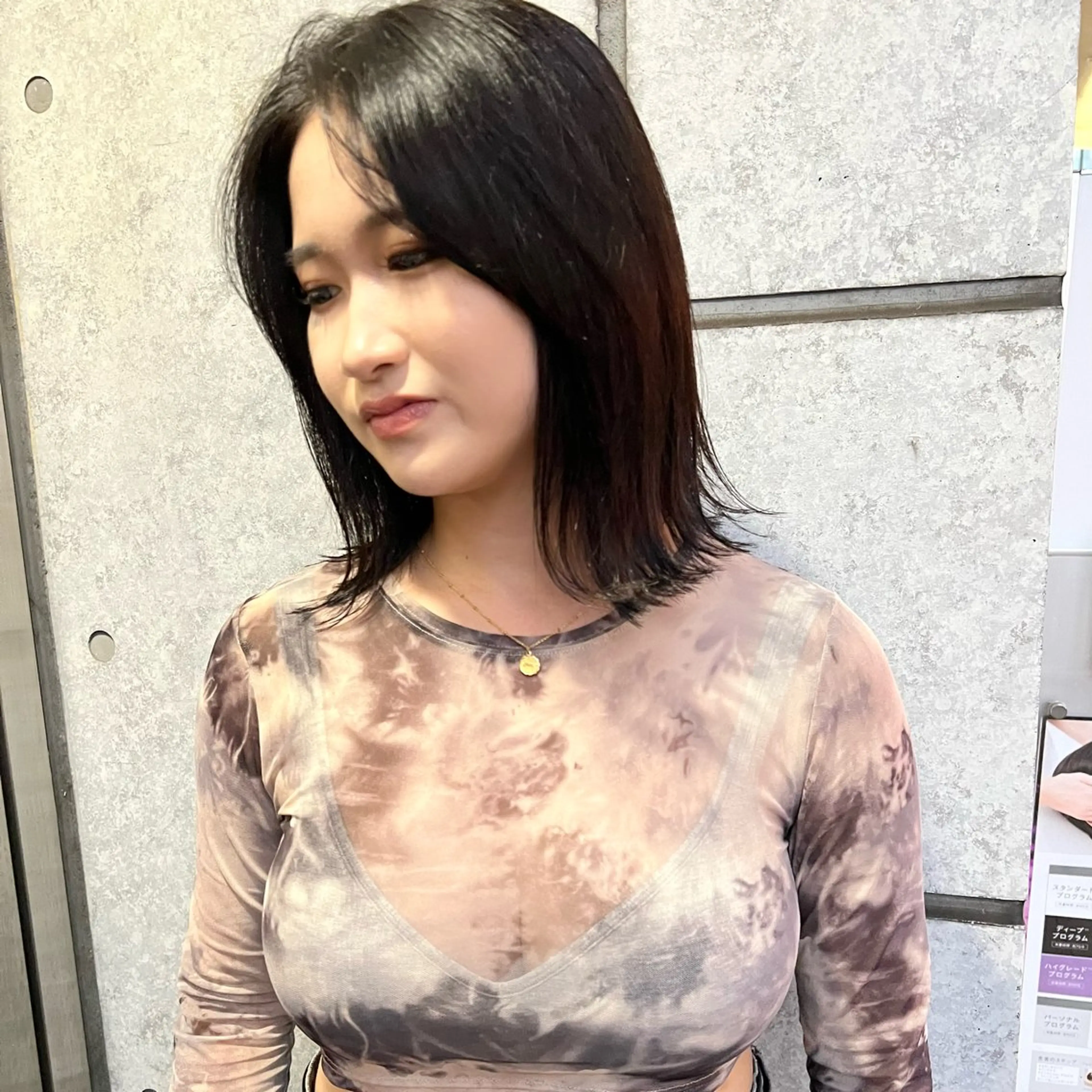 ミディアム カラー カット ヘアカラー トリートメント MiU所属・癖毛救済✂️ボブ /髪質改善ストレートのヘアスタイル