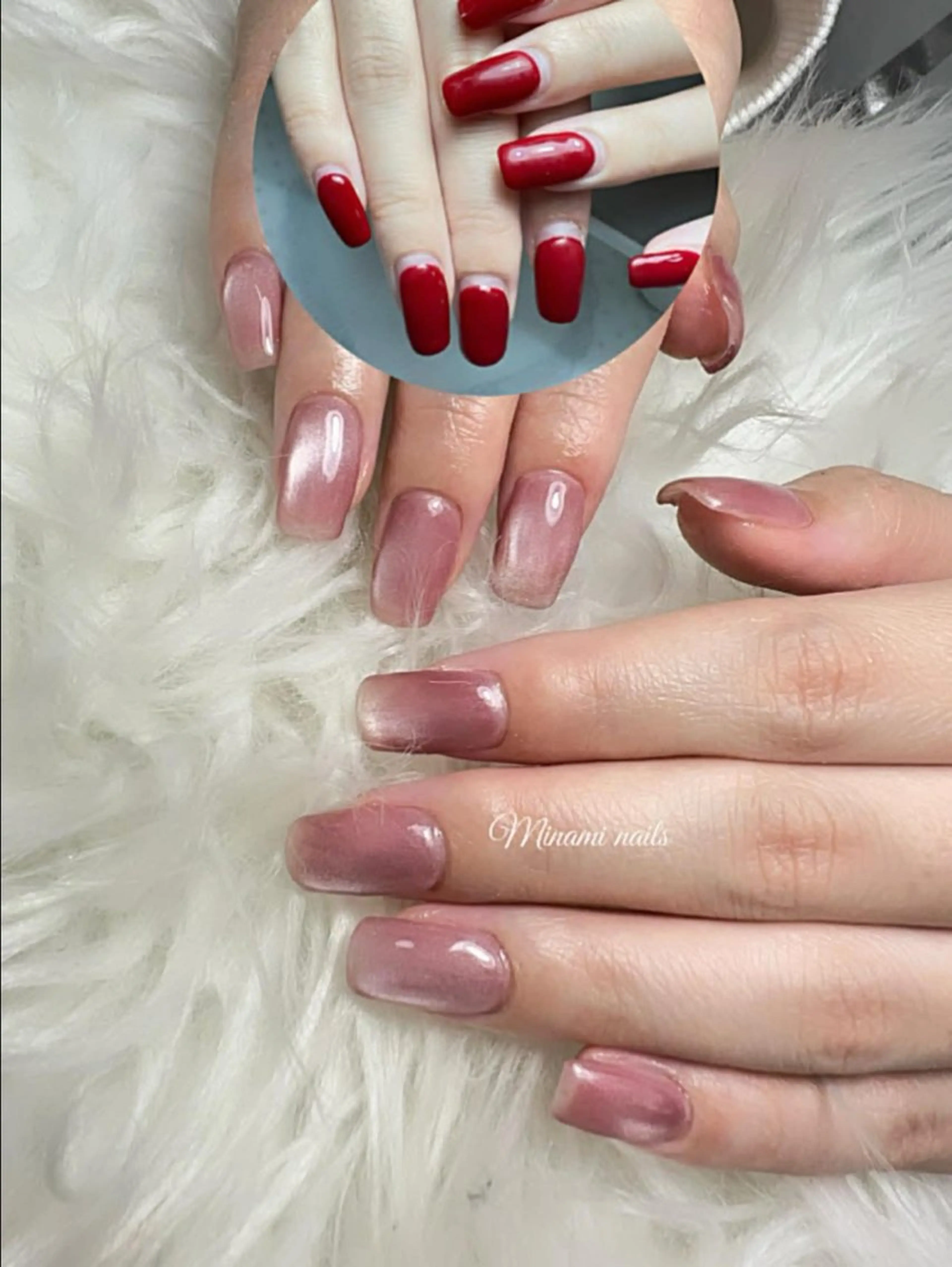 ネイル アートネイル オーロラネイル ガーリー キラキラネイル 韓国ネイル Minami Nailsのネイルデザイン