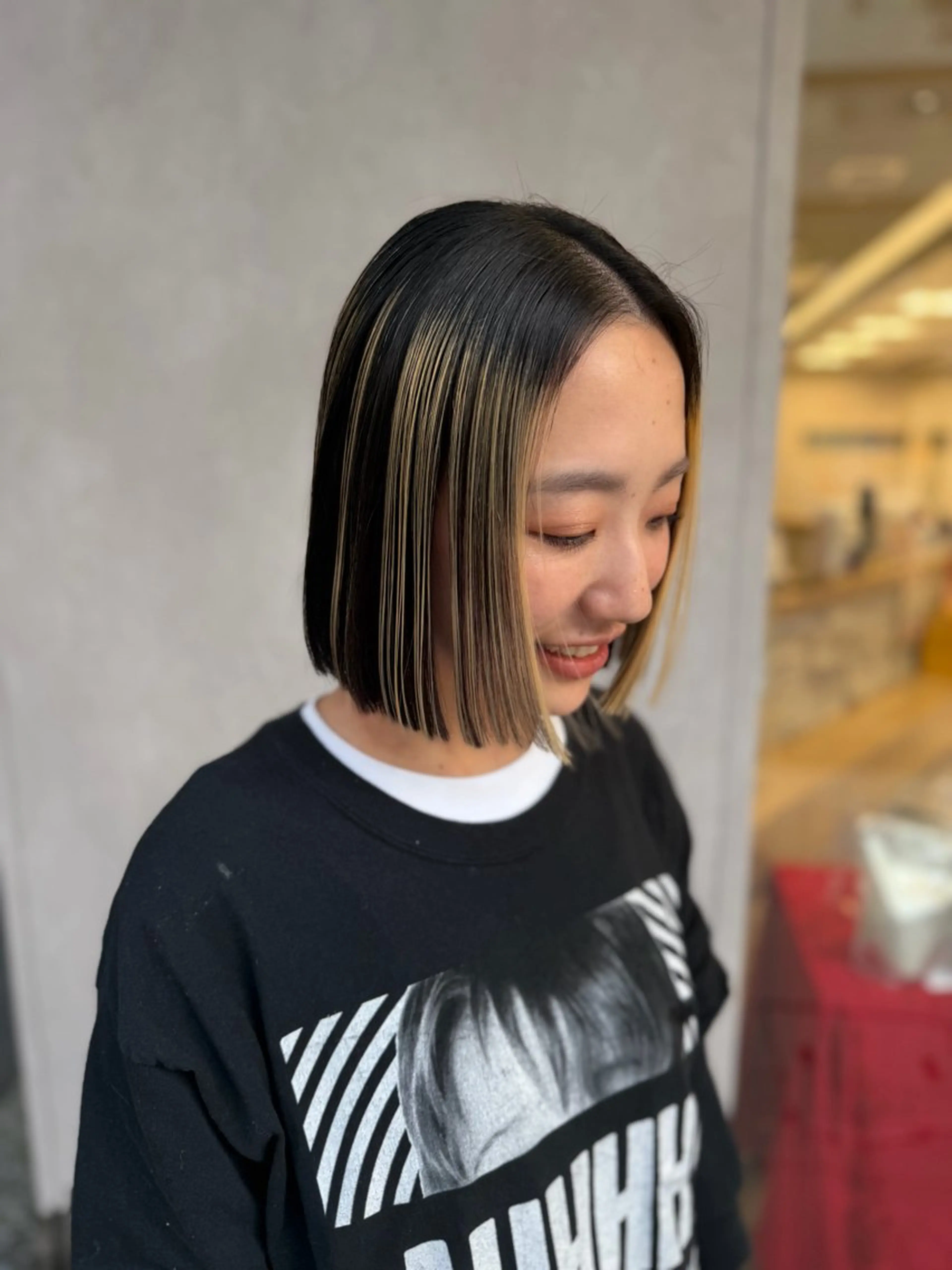 ミディアム パーマ カット 縮毛矯正 髪質改善/縮毛矯正 /ブリーチ矯正/岡部のヘアスタイル