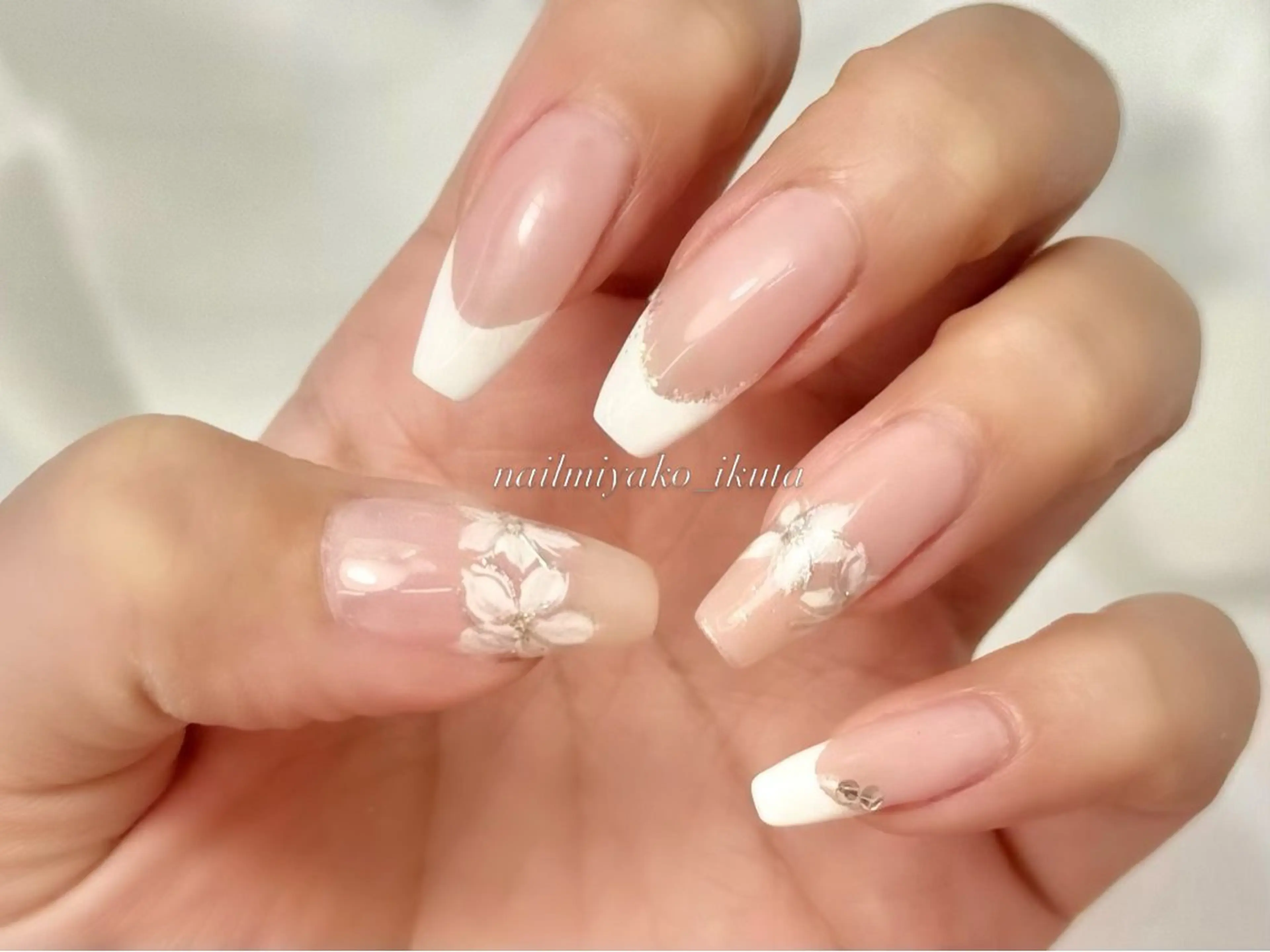 ネイル アートネイル フレンチネイル 春ネイル Nail miyako所属・ネイル miyakoのネイルデザイン