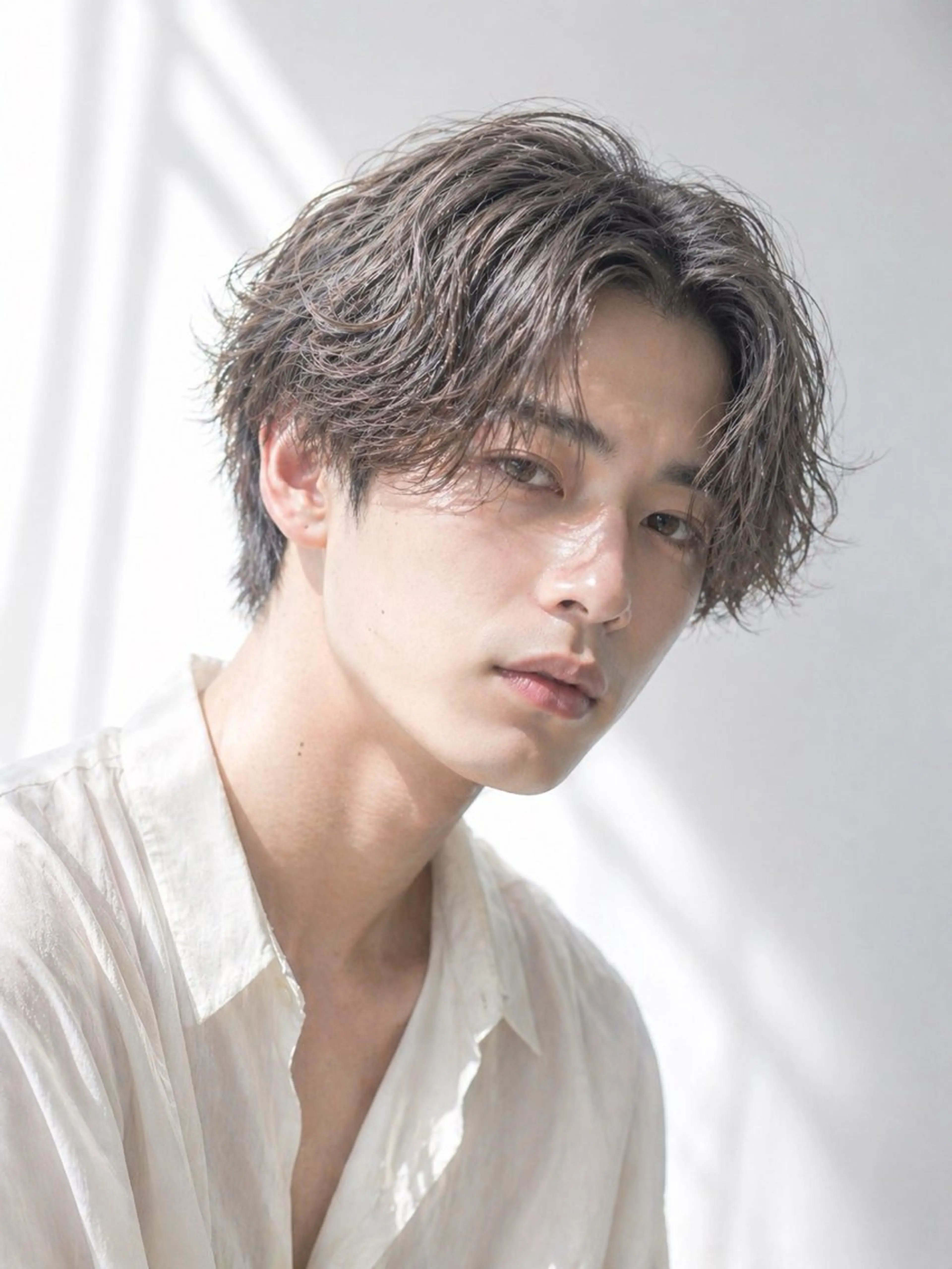 ミディアム カラー パーマ メンズ あくつ べんのヘアスタイル