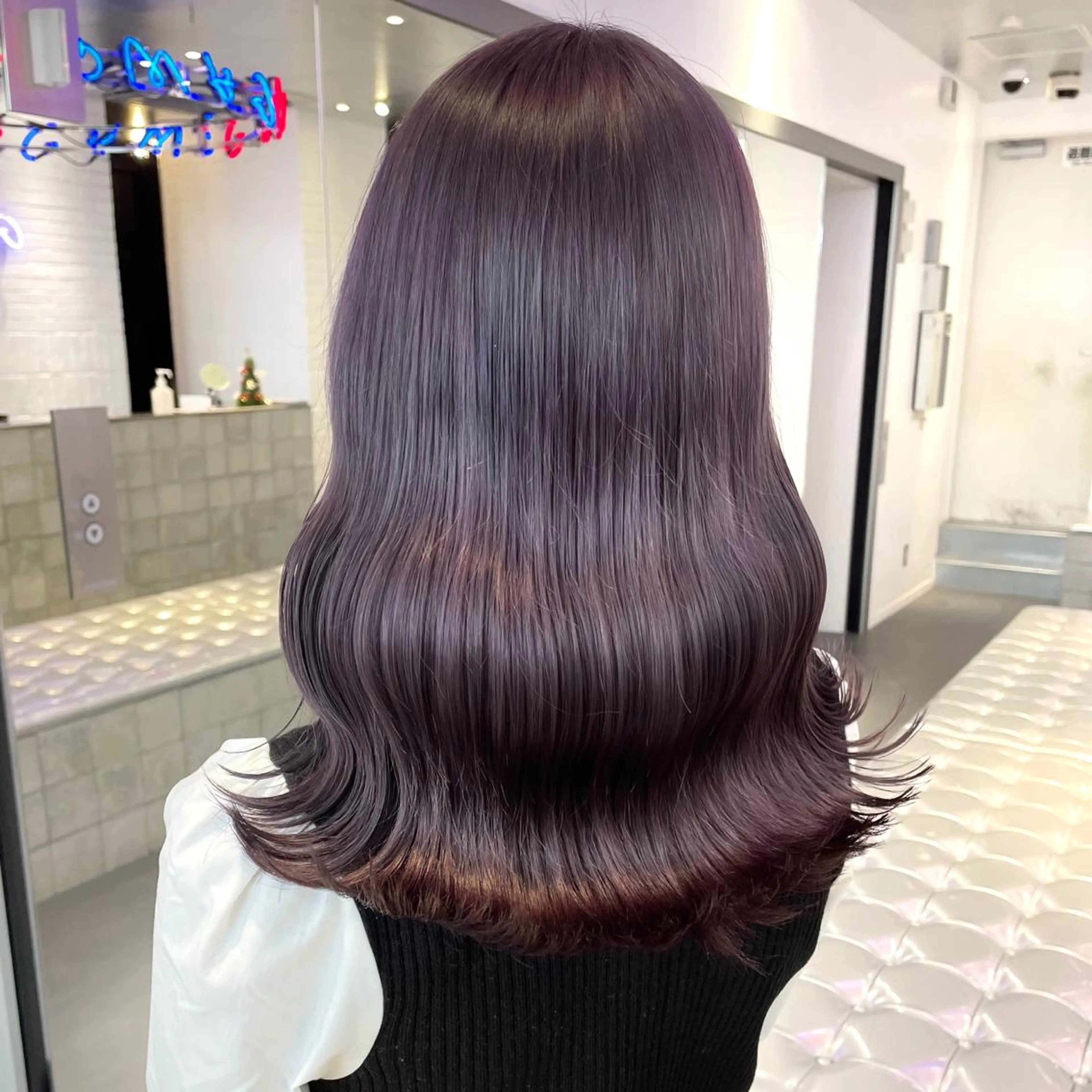 セミロング ピンクブラウン ピンクラベンダー レイヤー×グレージュ /ピンク🩷mioのヘアスタイル