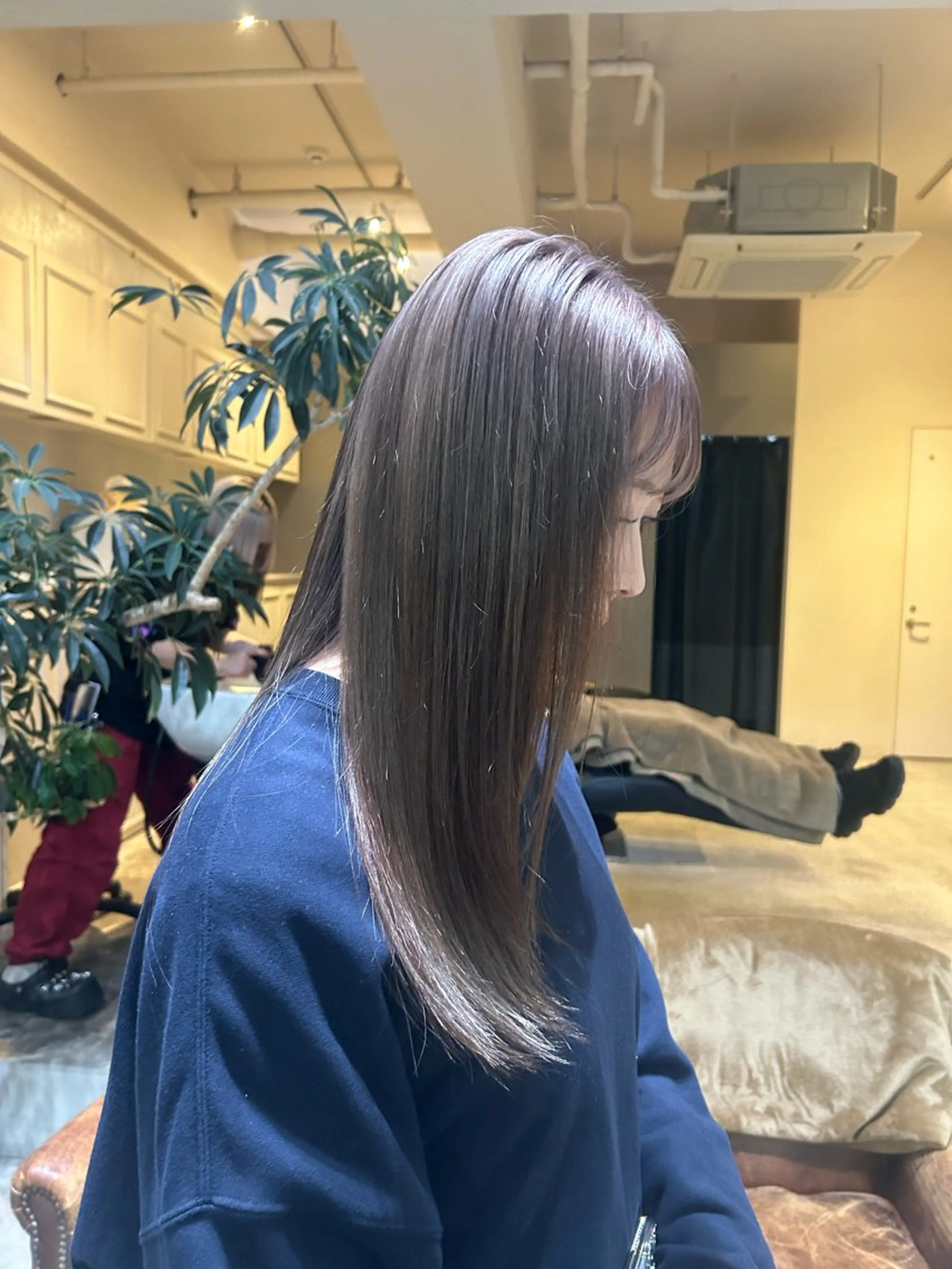 ロング カラー カット ヘアカラー 髪質改善×ハイトーン レイヤー天神美容室のヘアスタイル