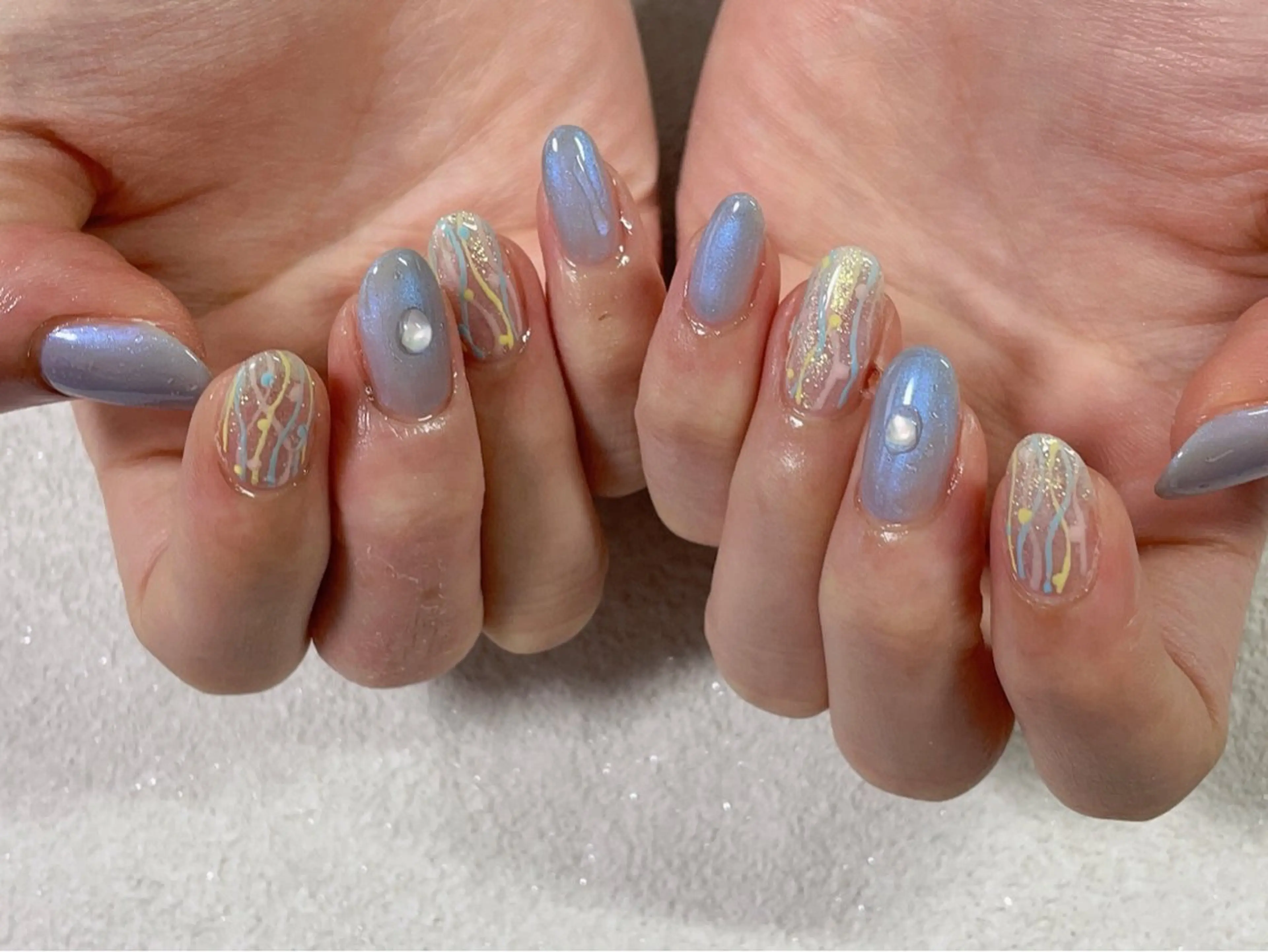 ネイル オーロラネイル フラワーネイル フットネイル フレンチネイル ジェルネイル kikinail 溝の口のネイルデザイン