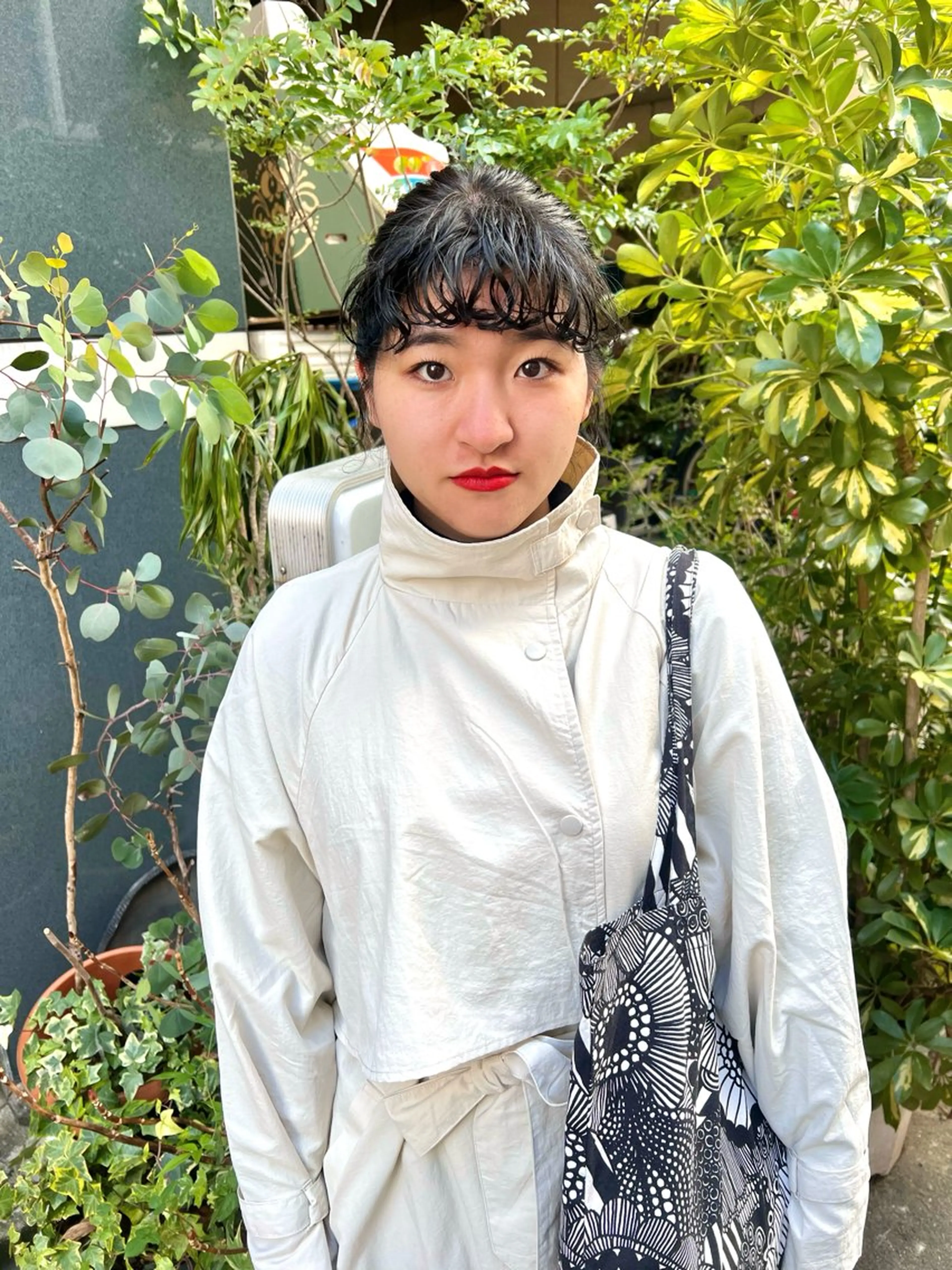 ミディアム パーマ カット パーマ トリートメント 宮川 日菜子のヘアスタイル