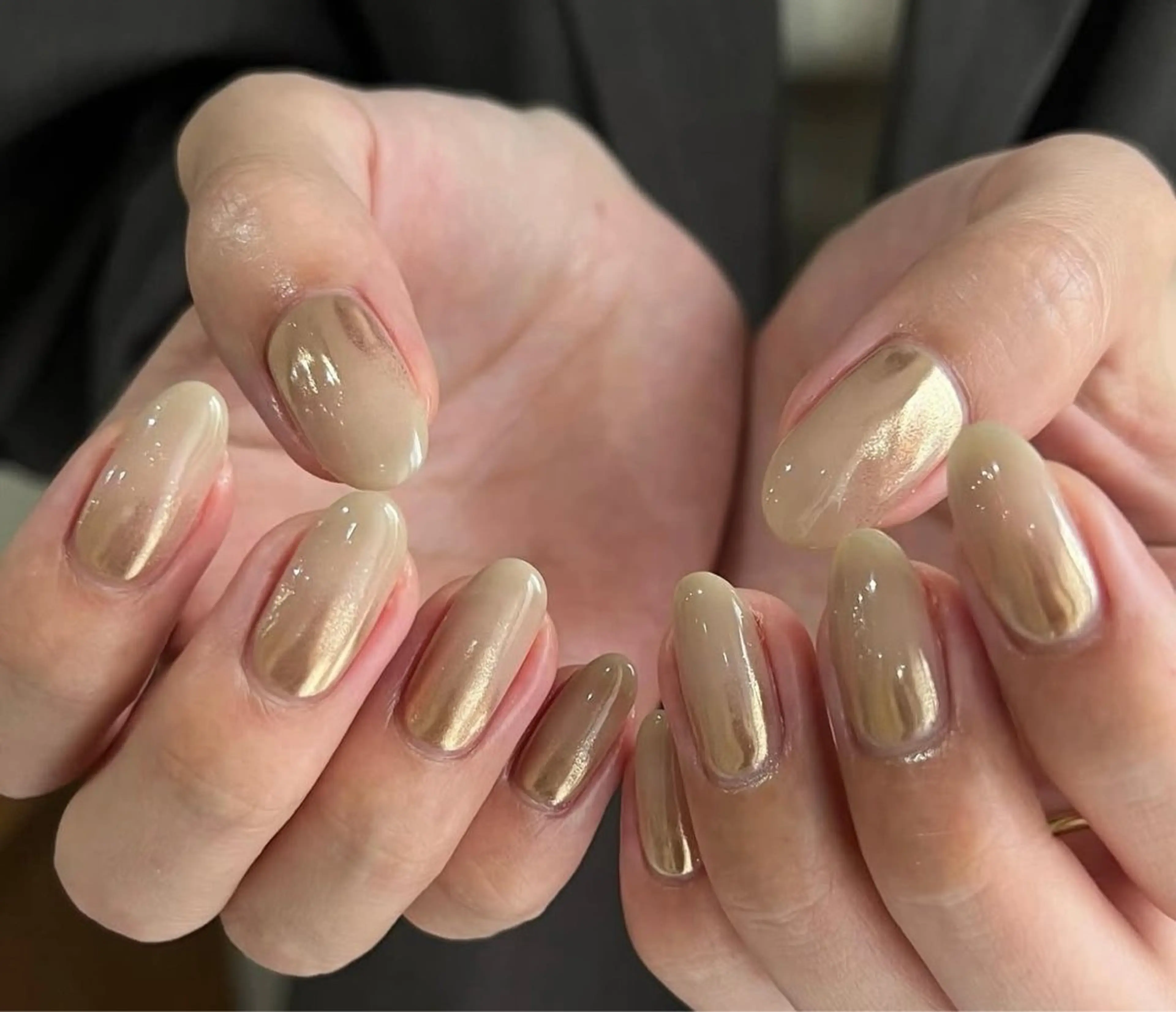 ネイル オーロラネイル 長さ出し フレンチネイル ジェルネイル ガラスフレンチ Rela・S NAILのネイルデザイン