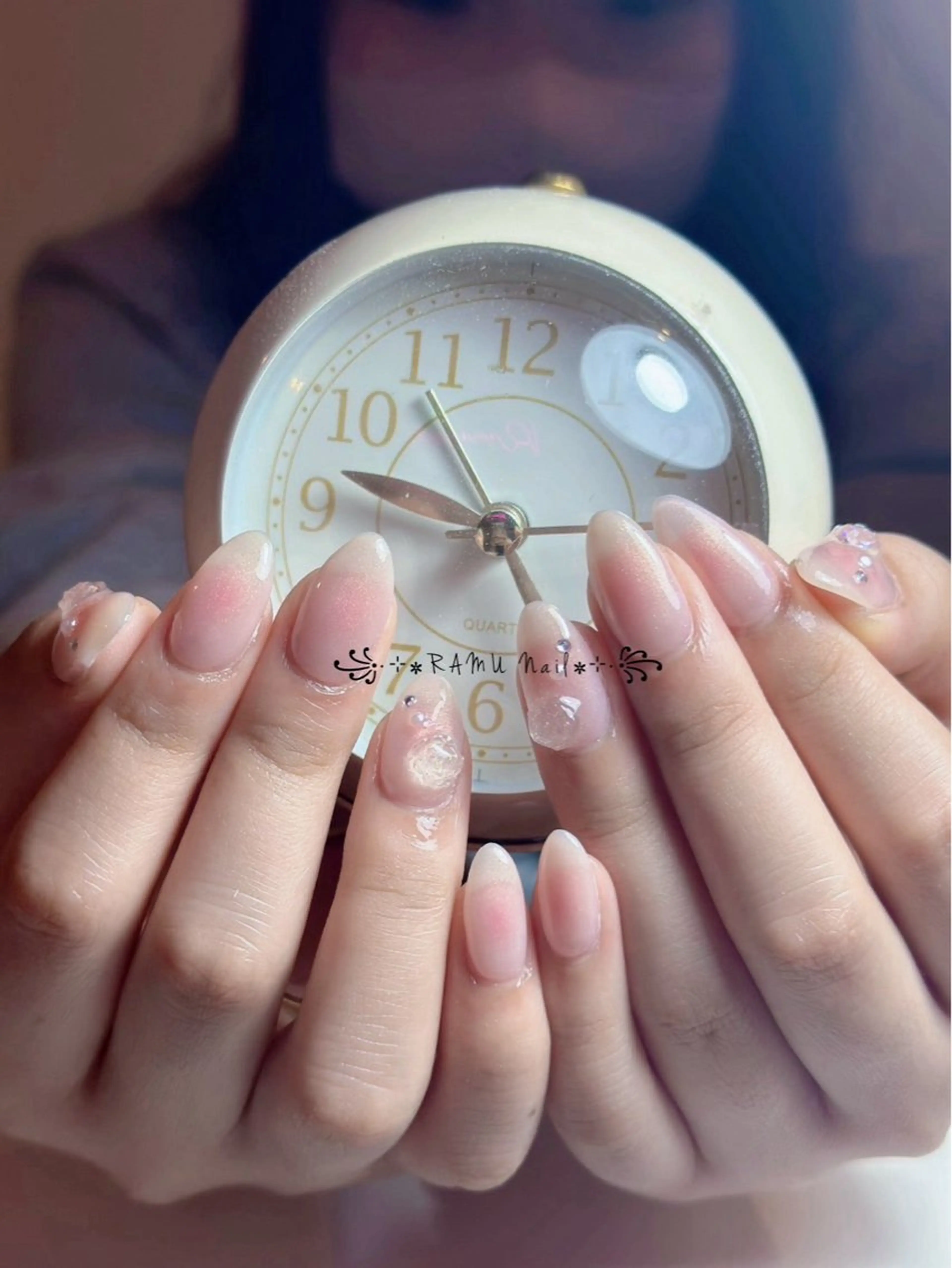 ネイル キラキラネイル マグネットネイル ミラーネイル ピンク 春ネイル ハンドネイル RAMU Nail 恵比寿店のネイルデザイン