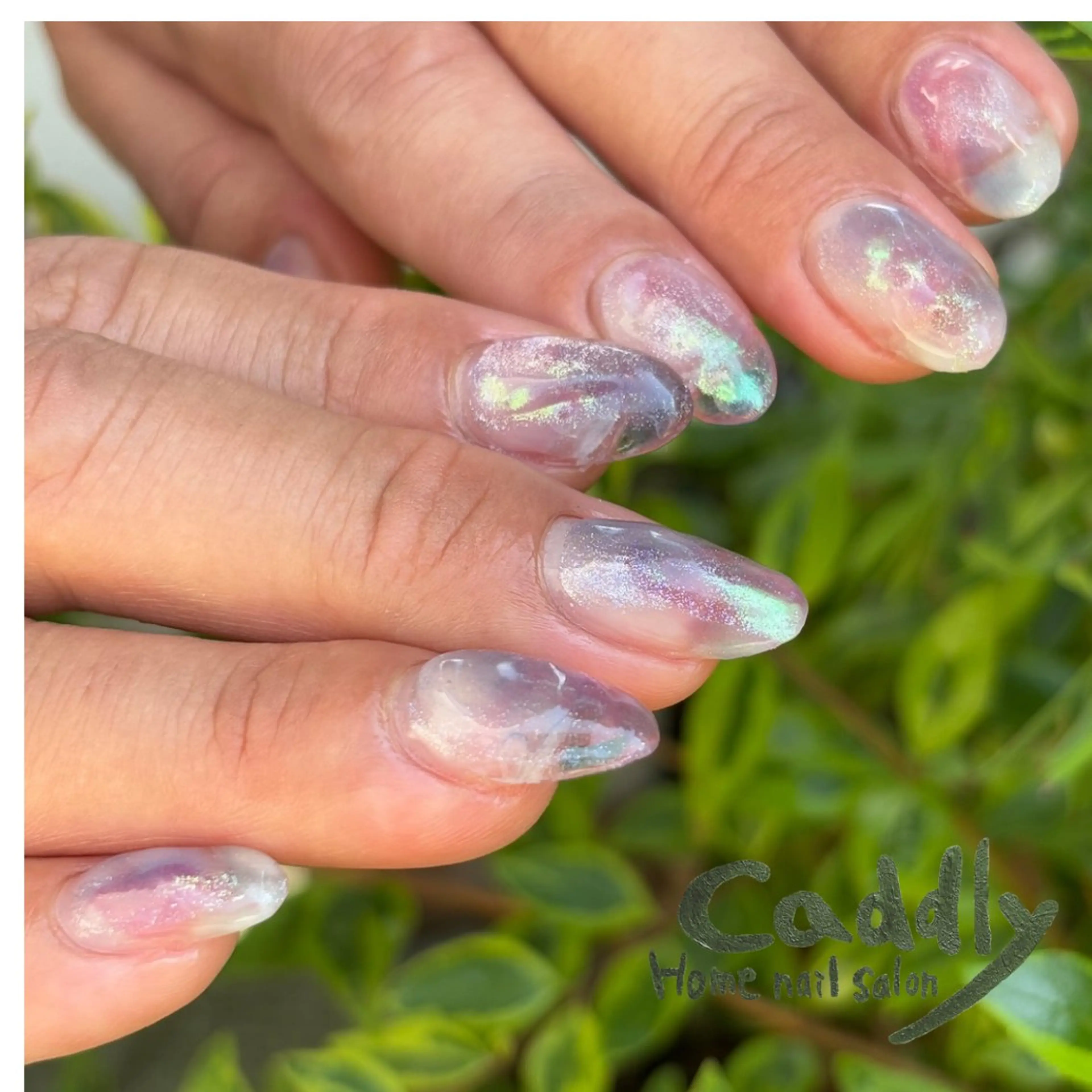 ネイル クリアネイル 夏ネイル caddly naoのネイルデザイン