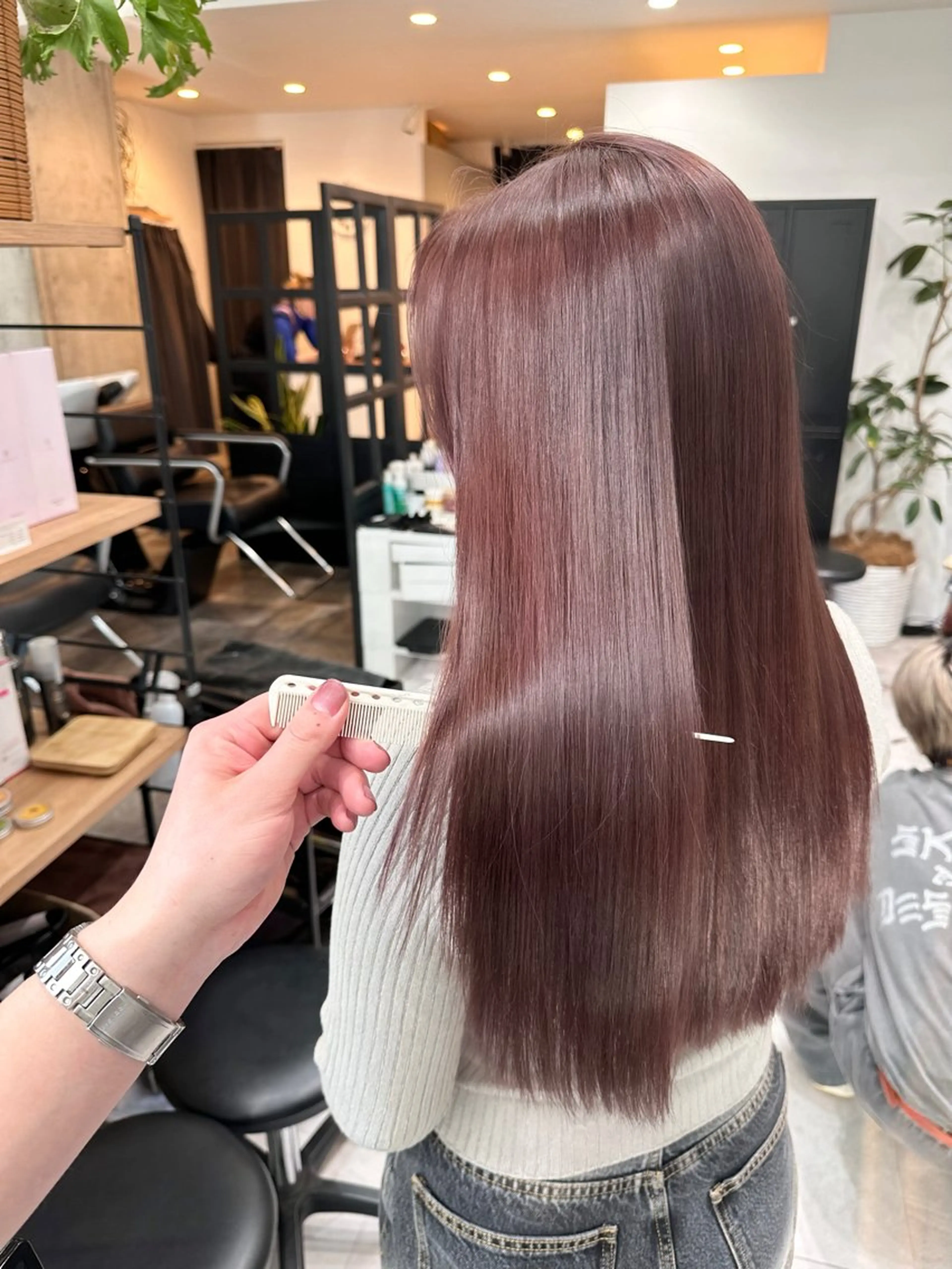 ロング カット ヘアカラー トリートメント ✨透明感カラー/縮毛 恵比寿HAYATO✨のヘアスタイル