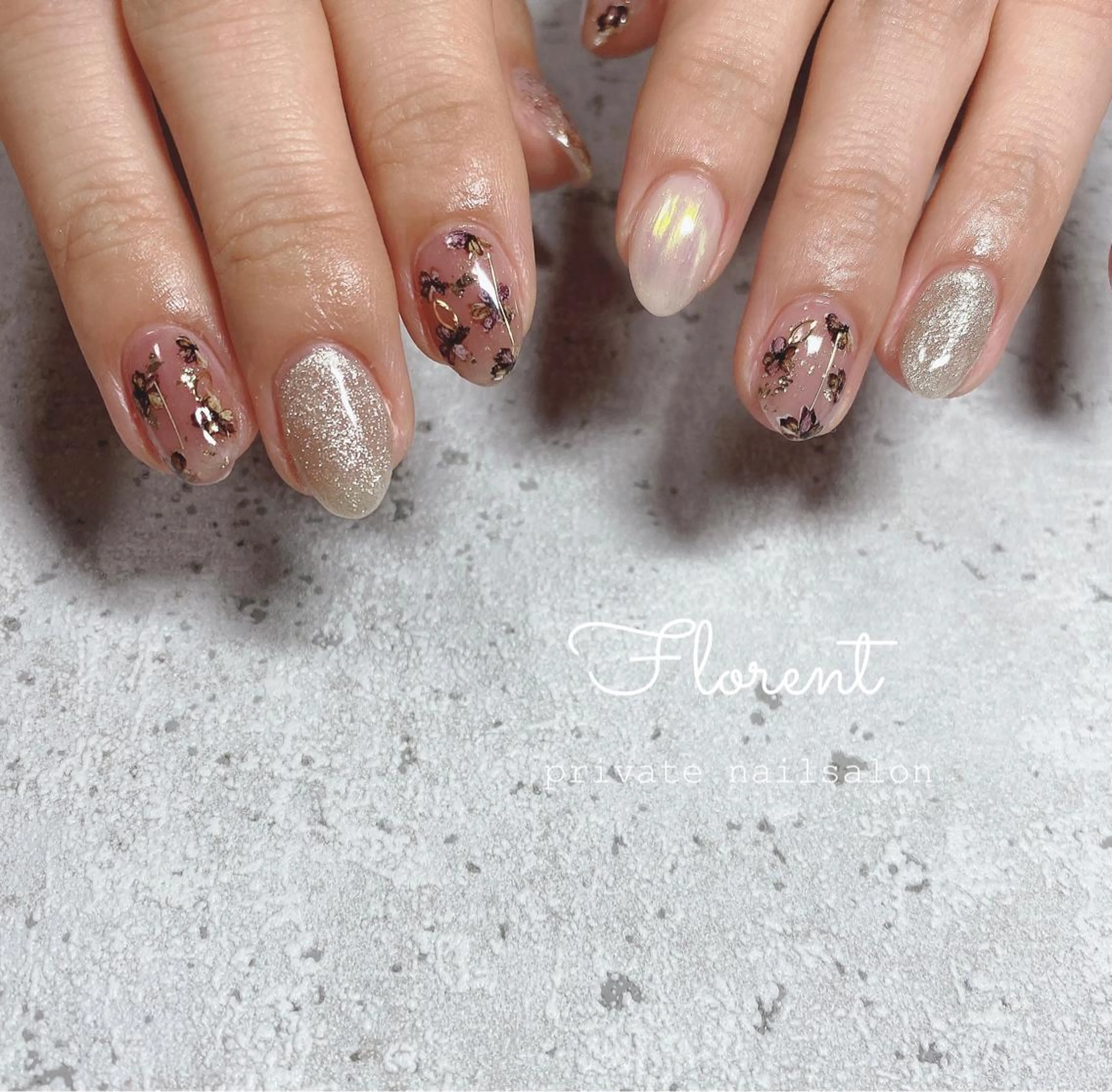 ネイル ジェルネイル パラジェル florent nailのネイルデザイン