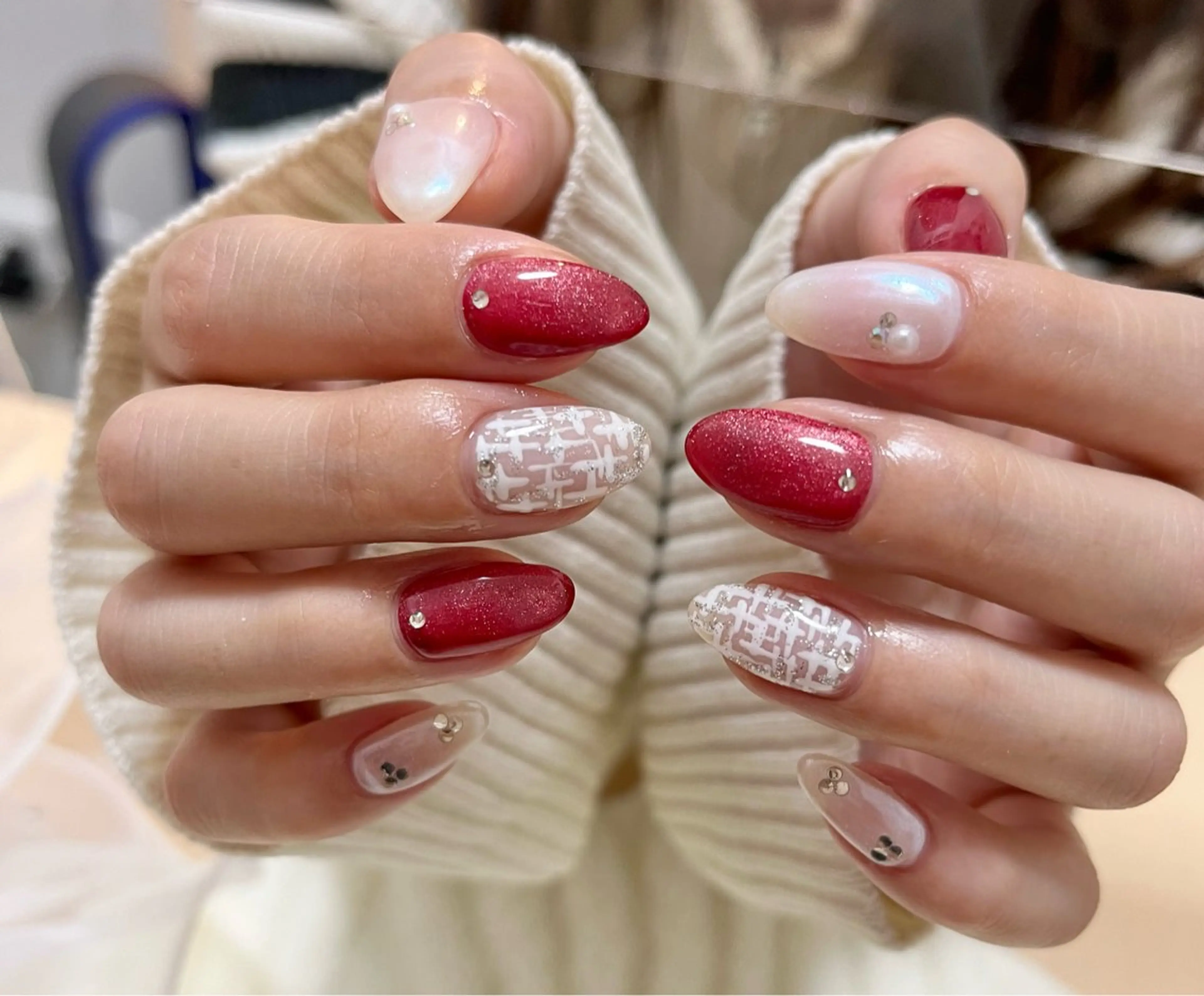 ネイル マグネットネイル 冬ネイル わたなべ さやかのネイルデザイン