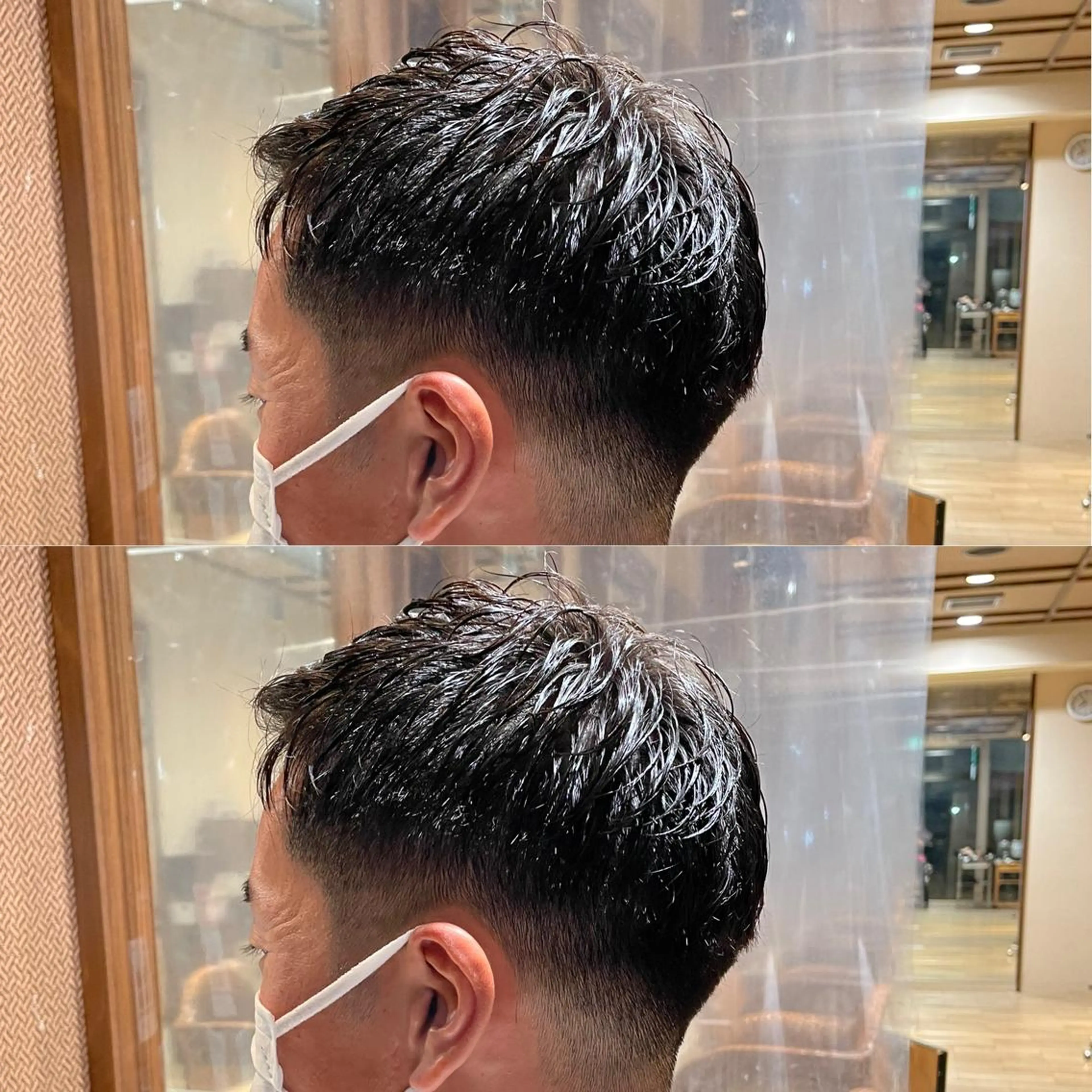 メンズ フェードカット イルミナカラー/レイ ヤーカット/三好春奈のヘアスタイル