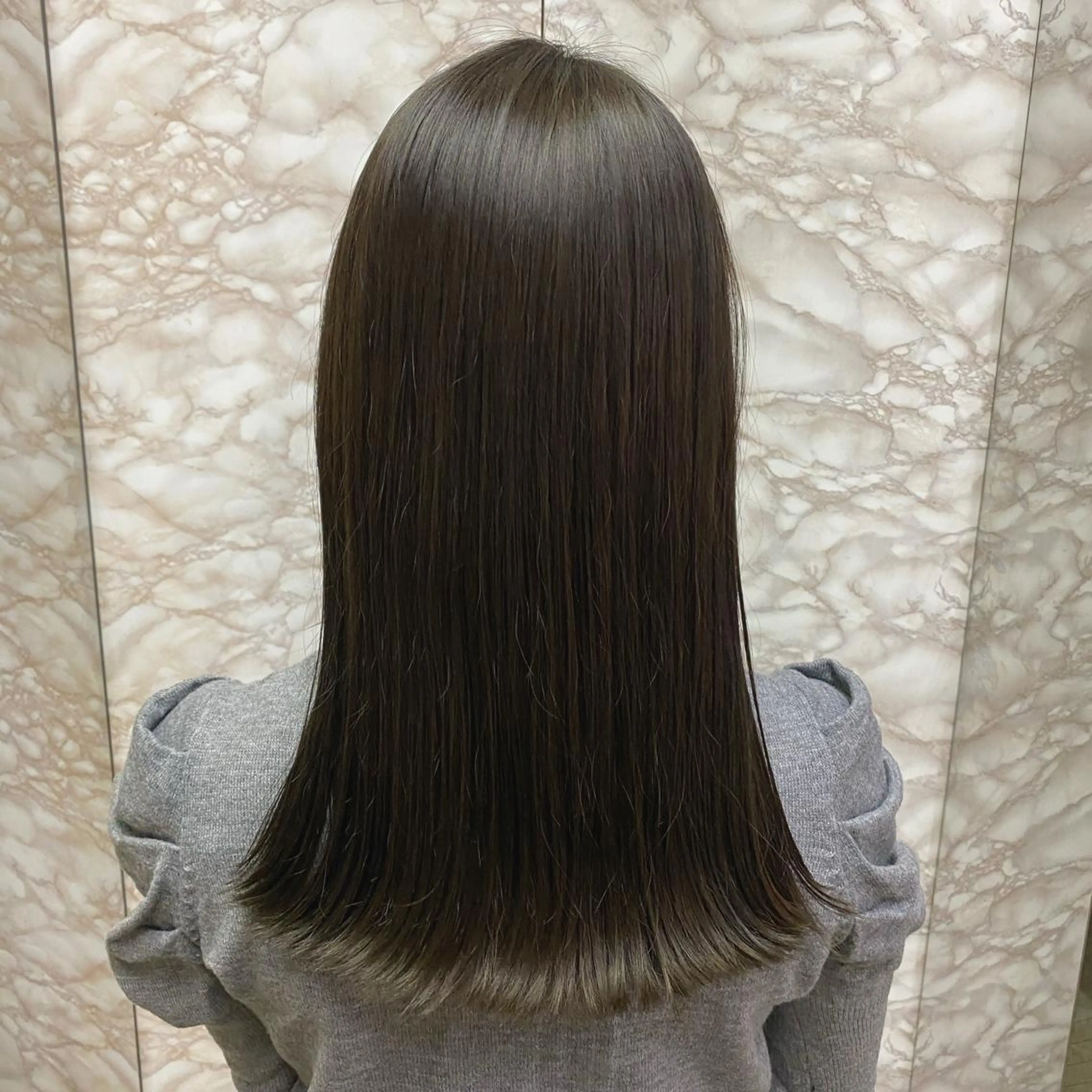 セミロング カラー カット ヘアカラー トリートメント ✴︎赤み除去カラー daichi✴︎のヘアスタイル