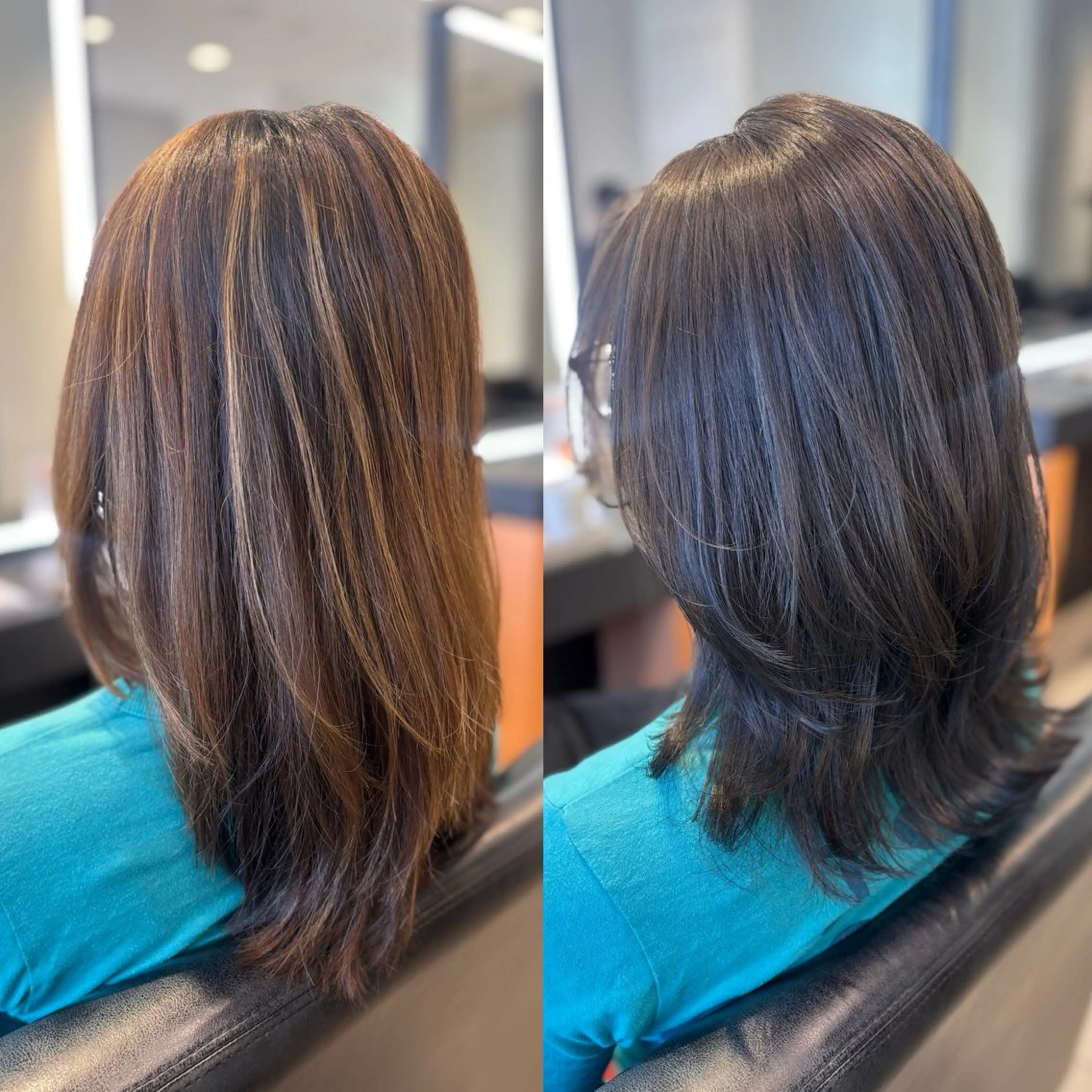 ミディアム ハイライト レイヤーカット RABU /髪質改善 伏見/ヘアケアサロンのヘアスタイル