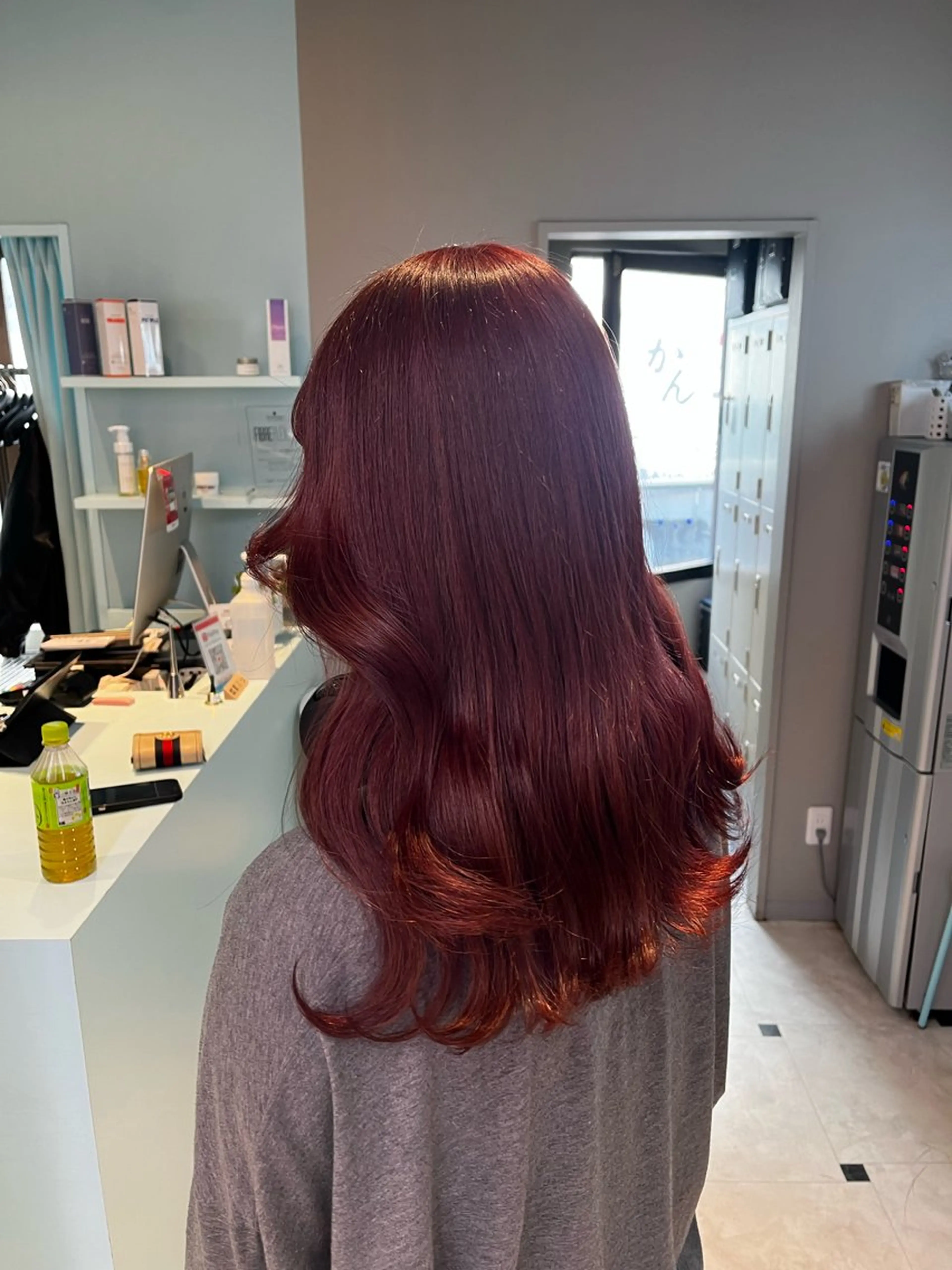 ロング カラー レッドカラー 縮毛矯正モデル募集中 ℳ𝓸ℳ𝓸のヘアスタイル