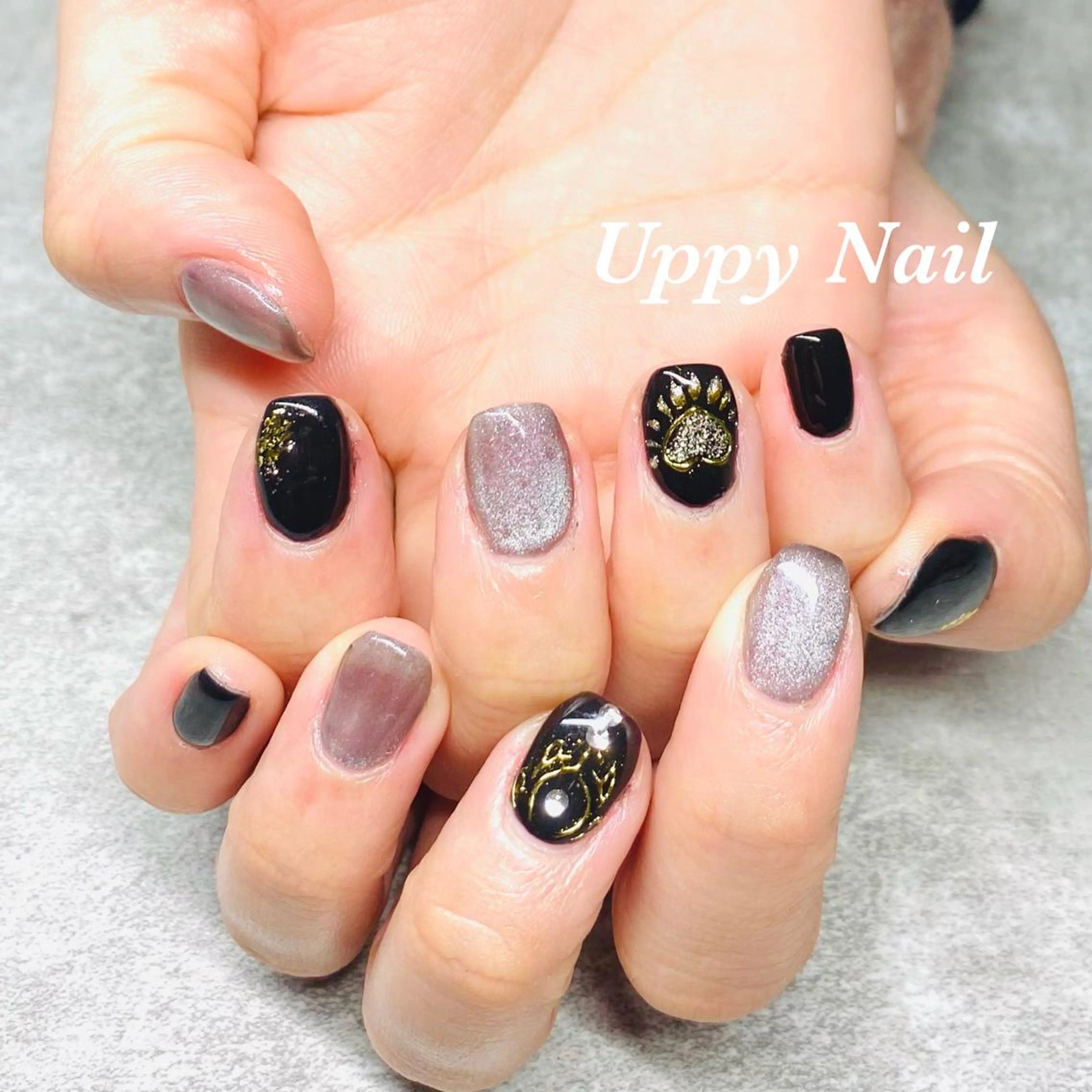 ネイル マグネットネイル ミラーネイル ハンドネイル Uppy Nail ukyoのネイルデザイン