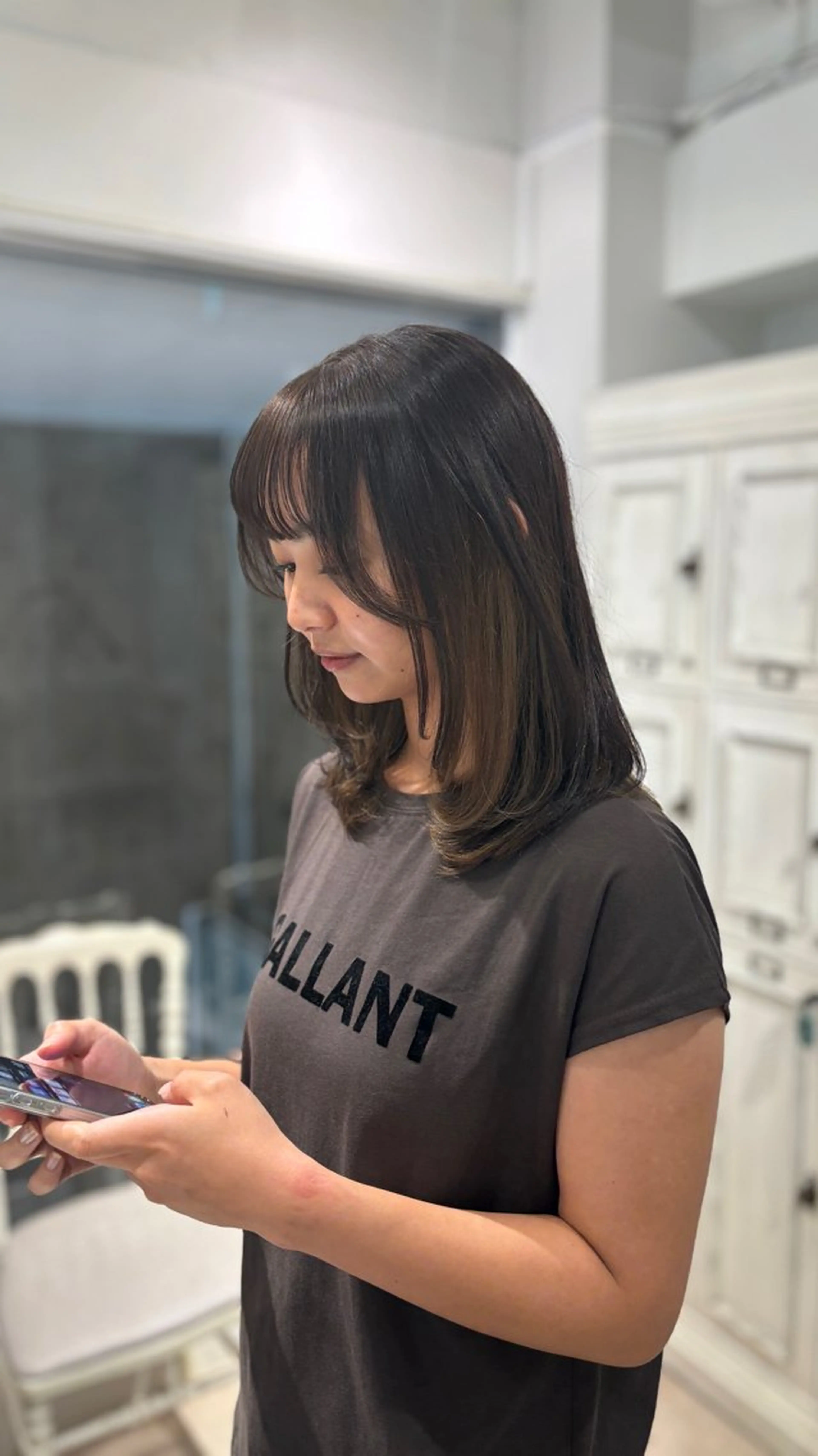 ミディアム カラー ベージュカラー インナーカラー レイヤーカット CreBiA   eyelash所属・CreBiA🎀 ayaのマツエク・マツパデザイン