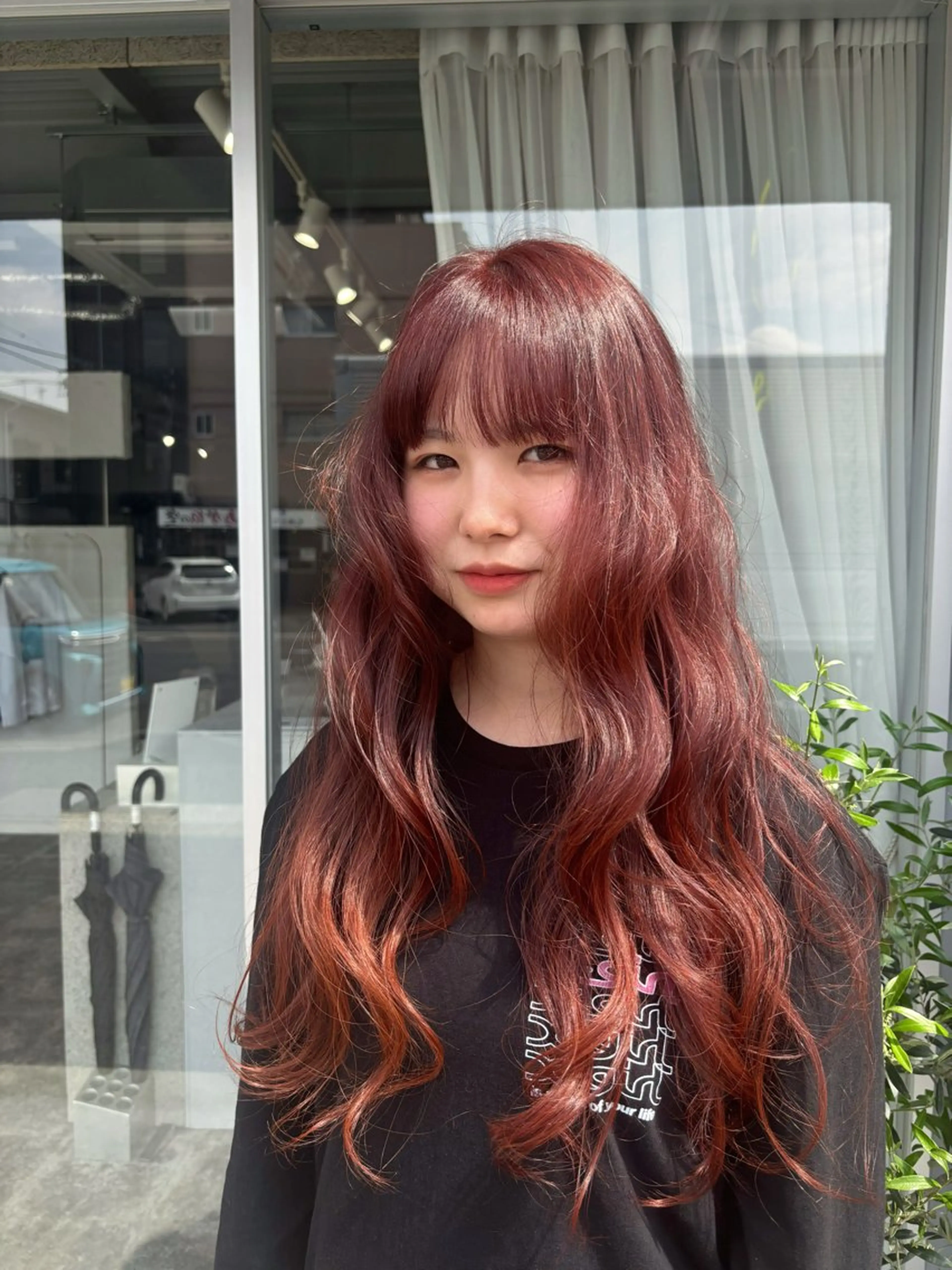 カラー ボルドーカラー オレンジ ヘアカラー 【eim】小塚 玲奈のヘアスタイル