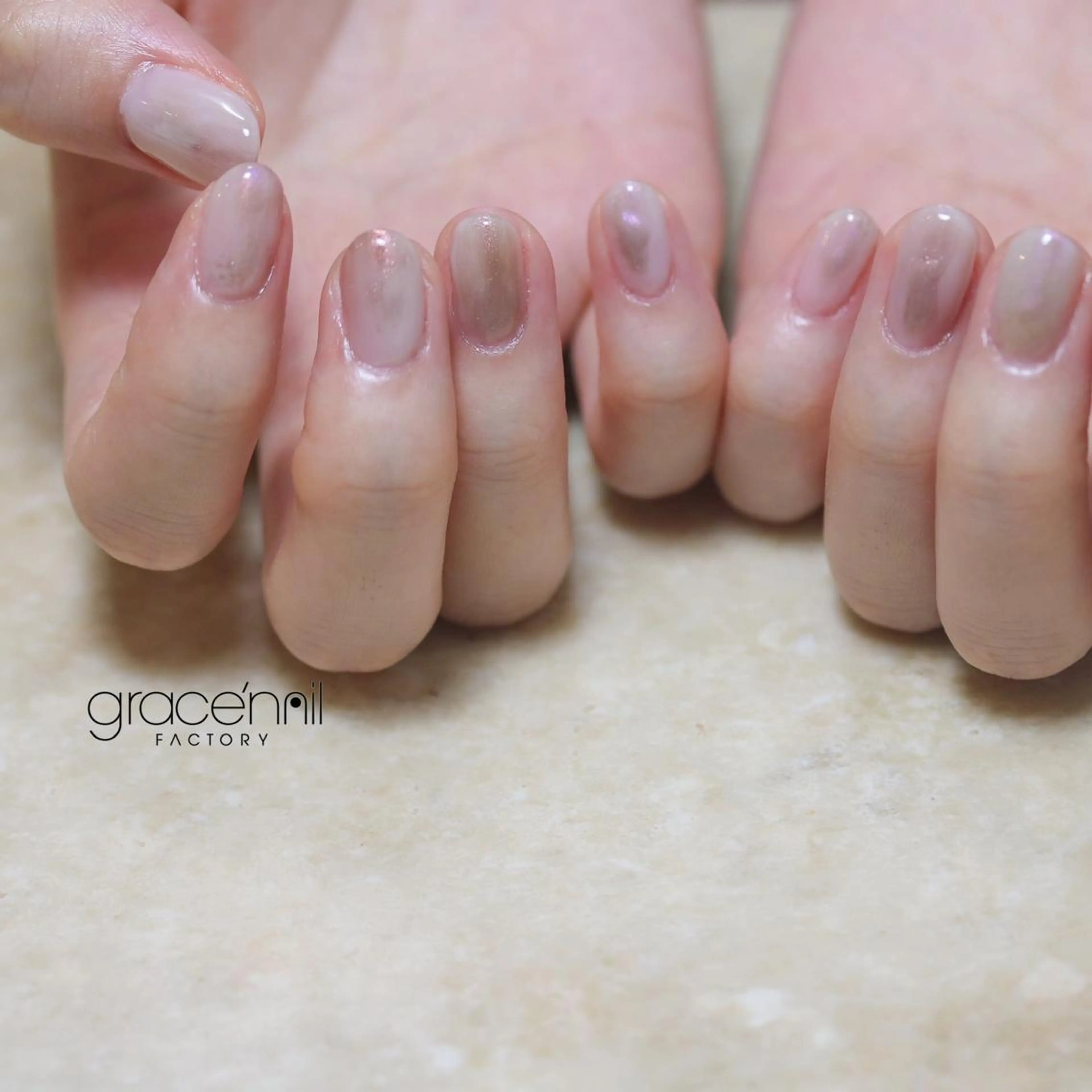 ネイル なんば堀江/育爪施術 ニュアンス✻Kaphのネイルデザイン