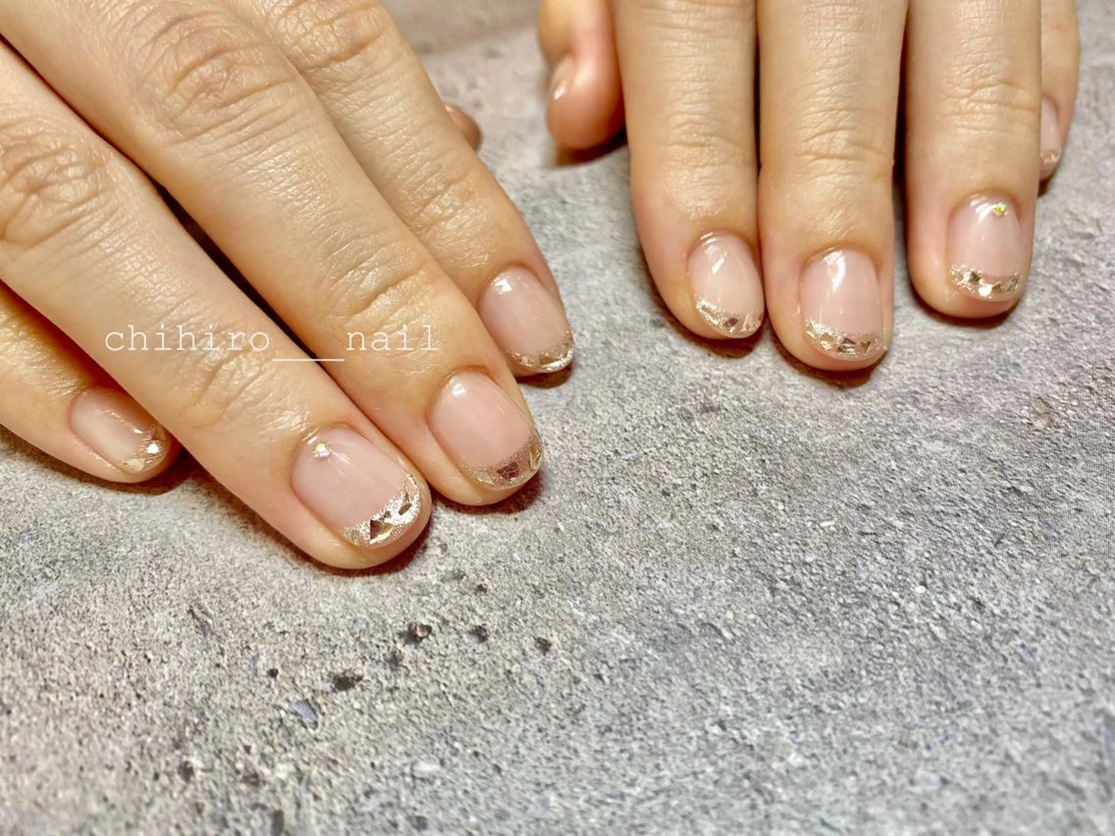 ショート カラー ネイル アートネイル フレンチネイル ジェルネイル マグネットネイル マグネットフレンチ chihiro 小路ネイルのネイルデザイン