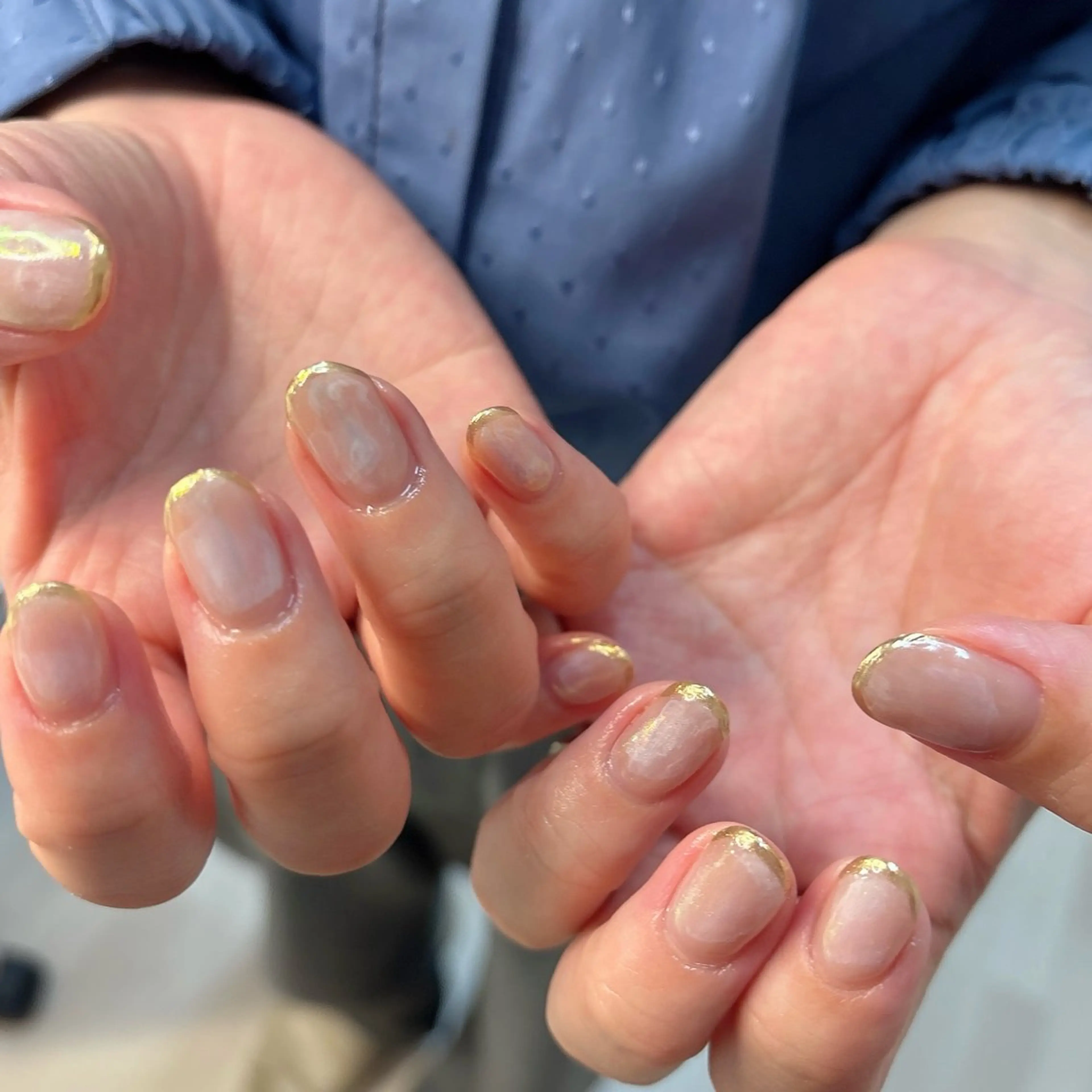 ネイル フレンチネイル ミラーネイル ニュアンスネイル ハンドネイル nails 🎀meのネイルデザイン