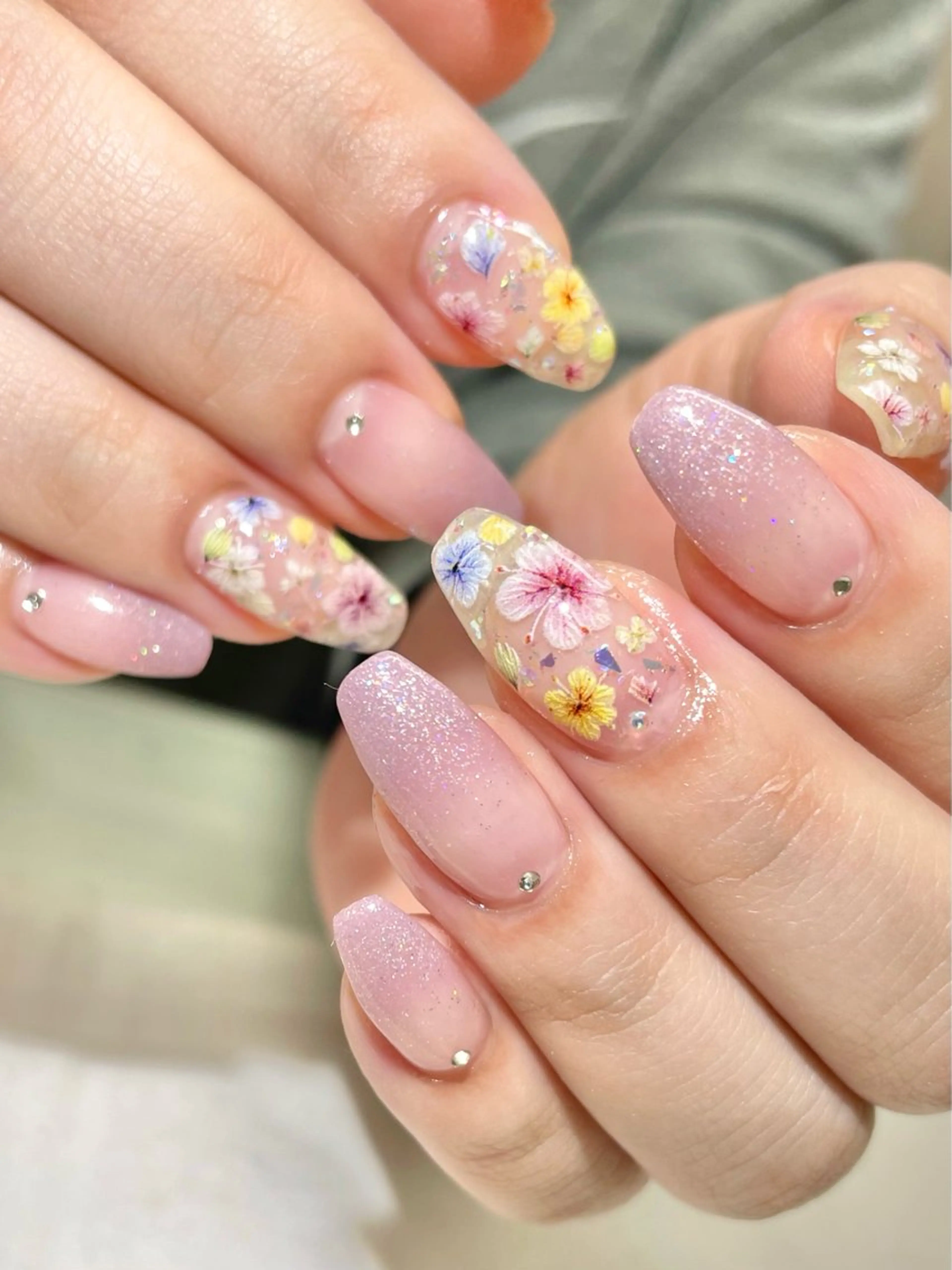ネイル フラワーネイル 春ネイル ハンドネイル nail salon Cottonのネイルデザイン