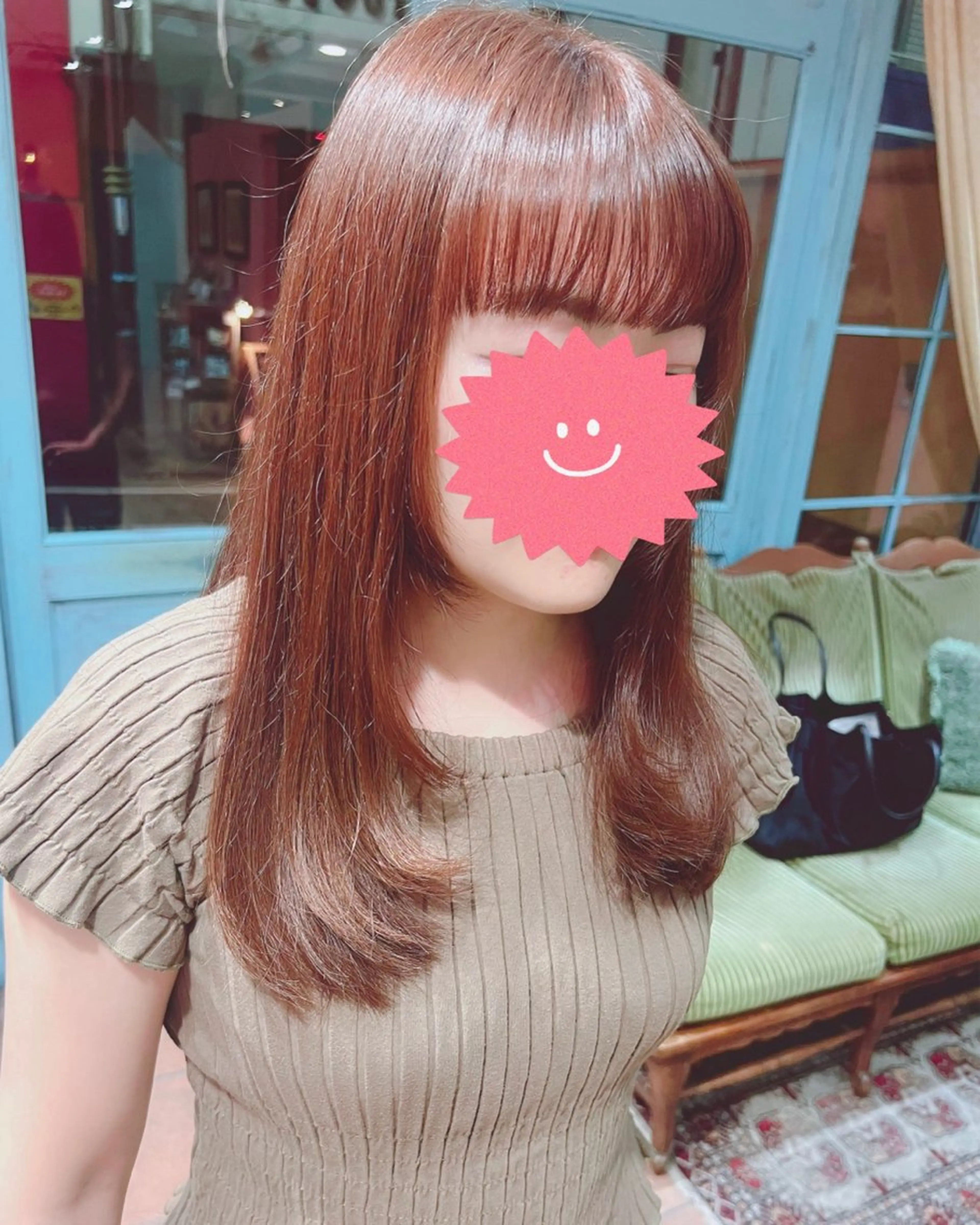 ロング カラー 顔まわりレイヤー 顔周りカット レイヤーカット PON　ハイトーン ショートカット心斎橋のヘアスタイル