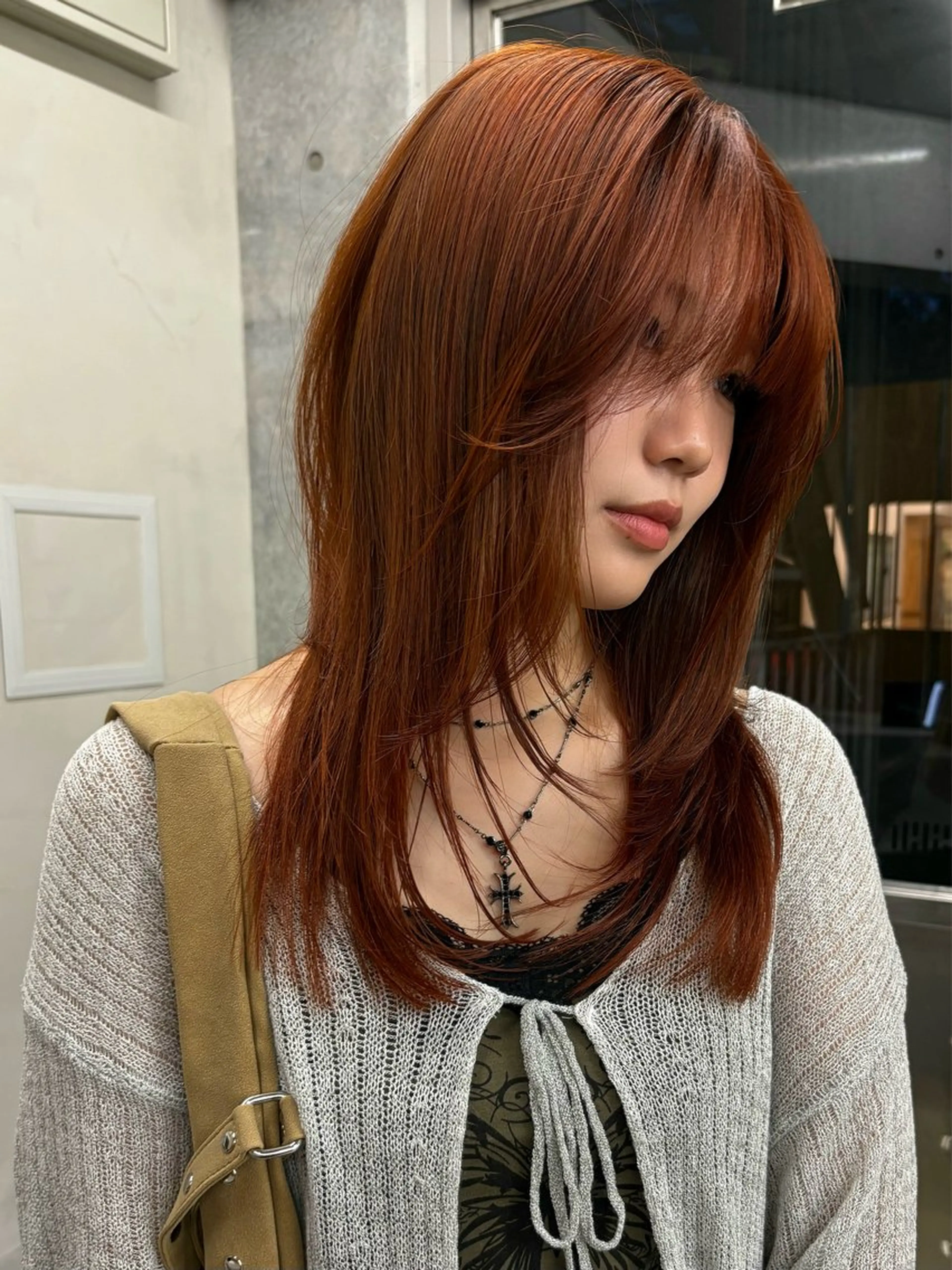 セミロング カラー レイヤー/柔色 カラー/SAkiのヘアスタイル