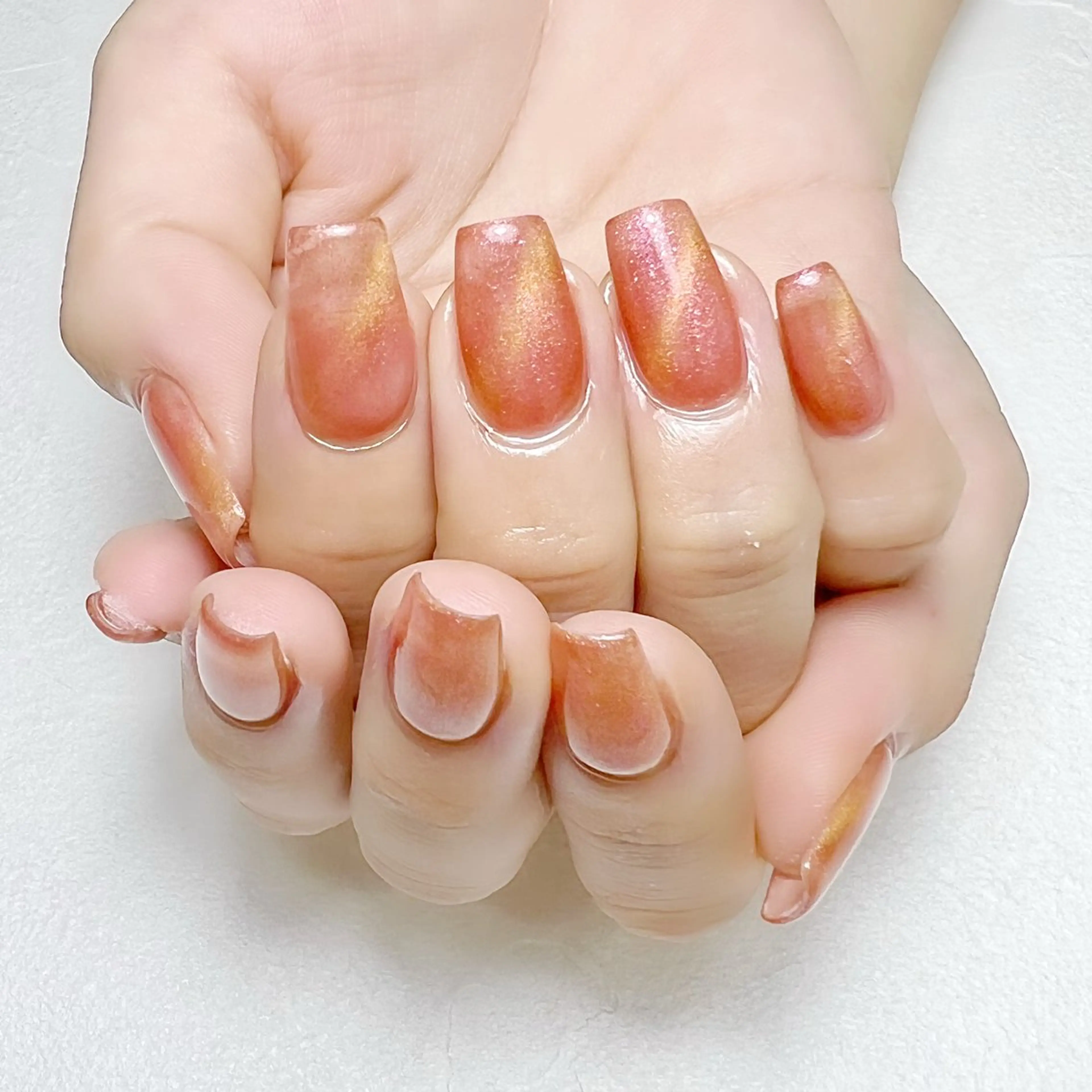 ネイル マグネットネイル ワンカラーネイル オレンジ rouse nail RISATOのネイルデザイン