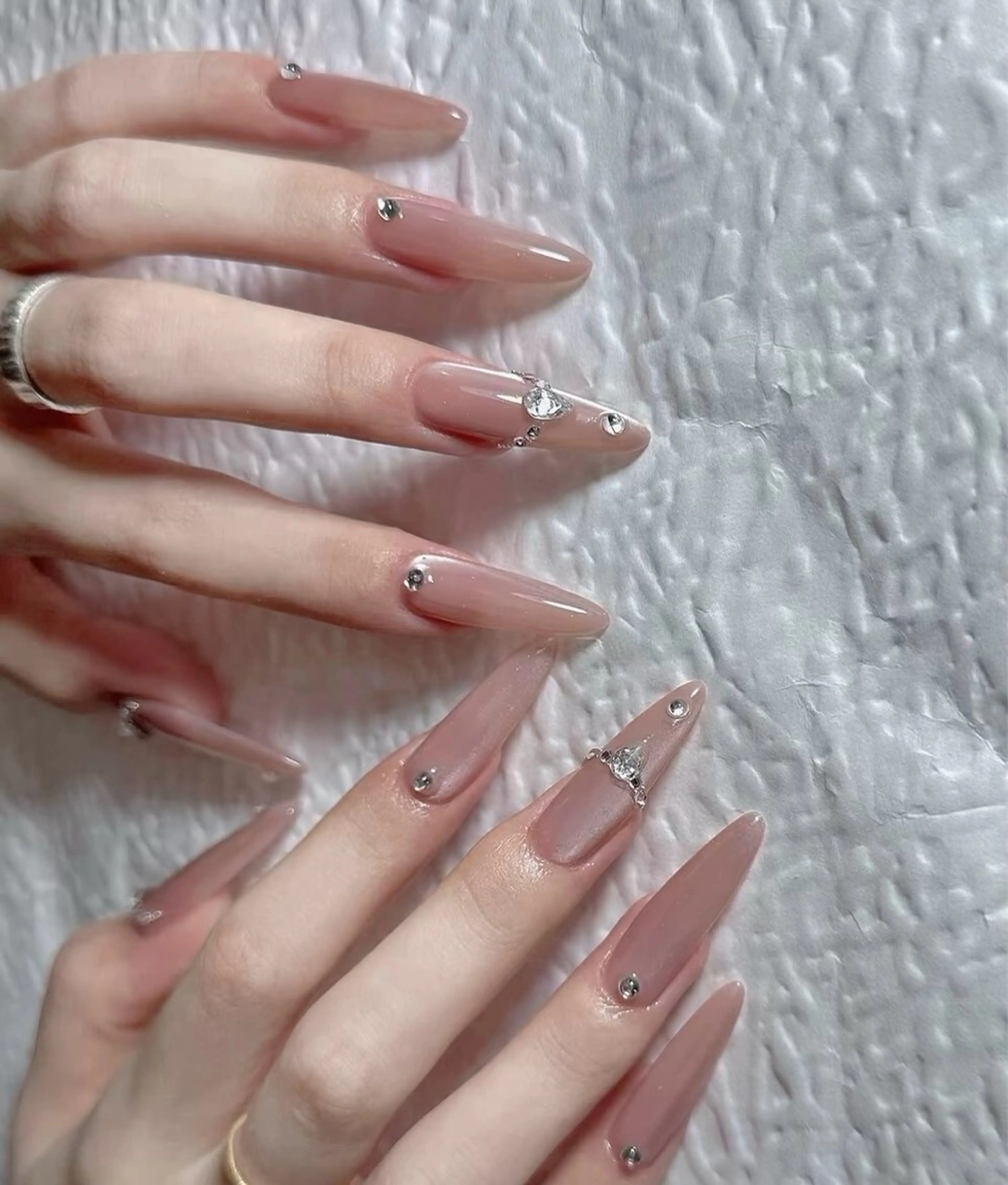 ネイル チークネイル 長さ出し フレンチネイル ガーリー 韓国ネイル sun nail池袋 モデル募集のネイルデザイン