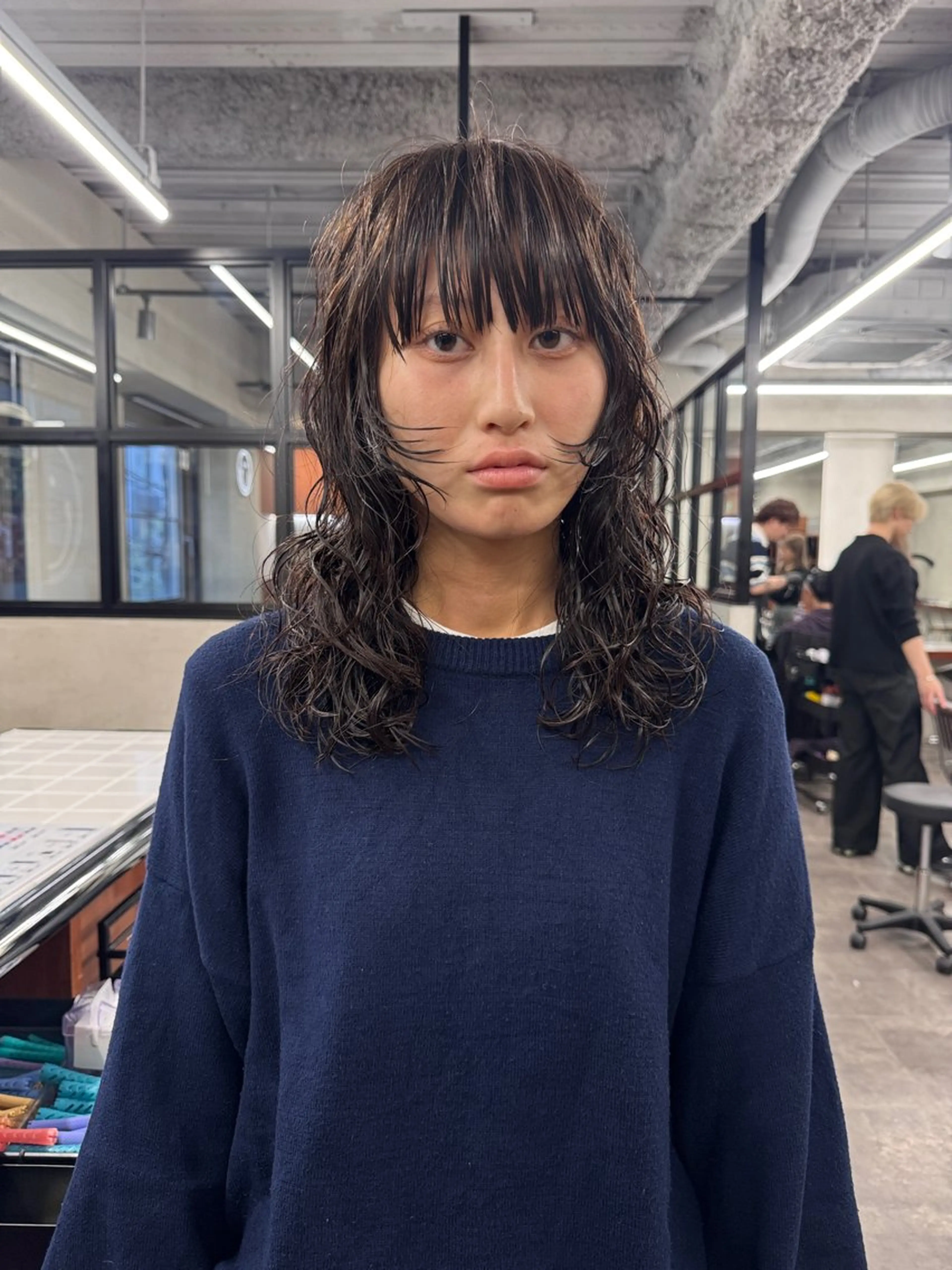 ミディアム パーマ カット パーマ トリートメント カラー/パーマ/ 鎌田健/渋谷のヘアスタイル