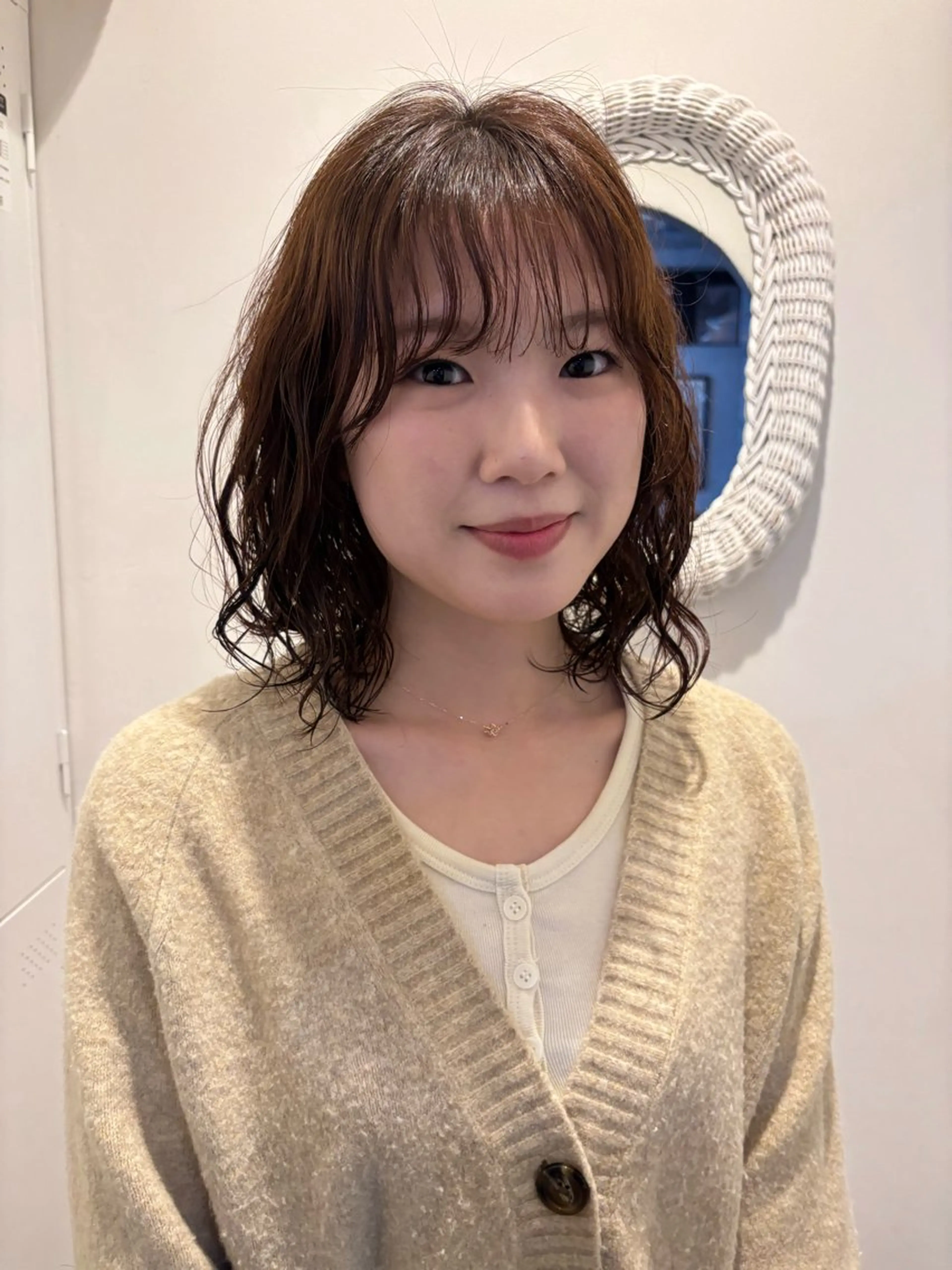 ミディアム パーマ ウシロダ メグミ /ボブ/透明感カラーのヘアスタイル