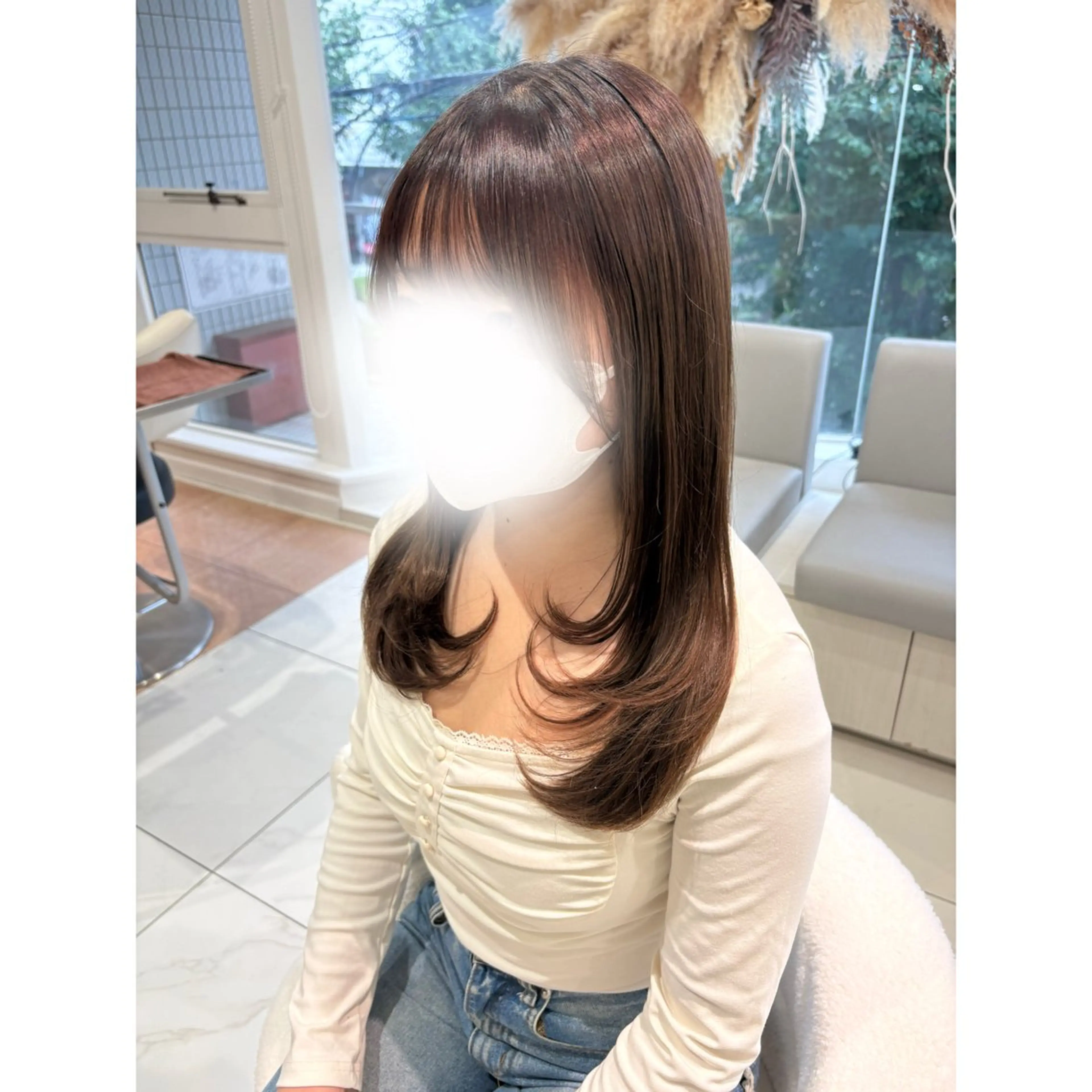 ロング カット 韓国ヘア 🎀中川綾乃🎀のヘアスタイル