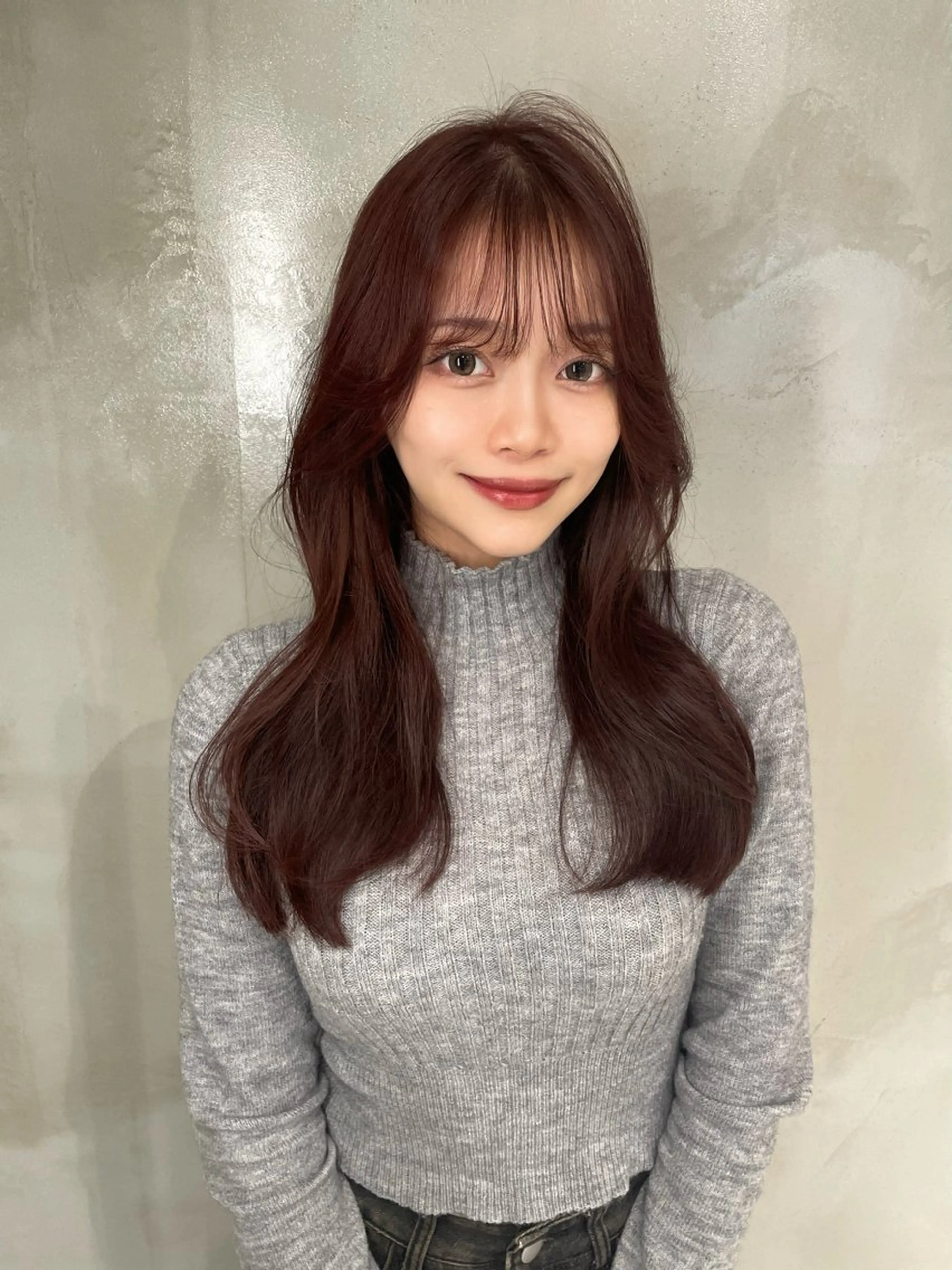 ロング カット パーマ 韓国ヘア🇰🇷 YURIYAのヘアスタイル