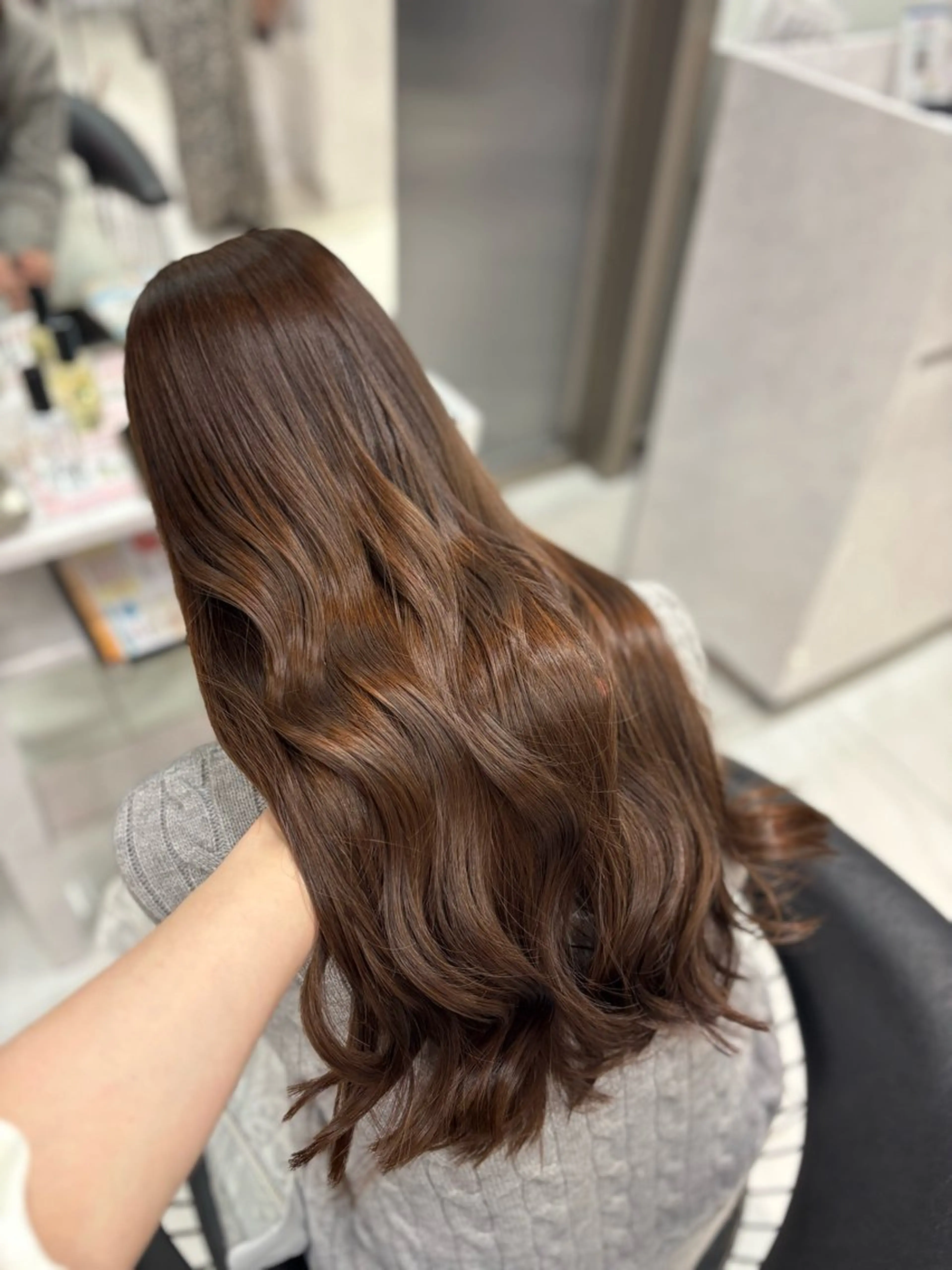 ロング カラー カット ヘアカラー トリートメント Sakuraෆ˚* 透け感ベージュ🥨のヘアスタイル