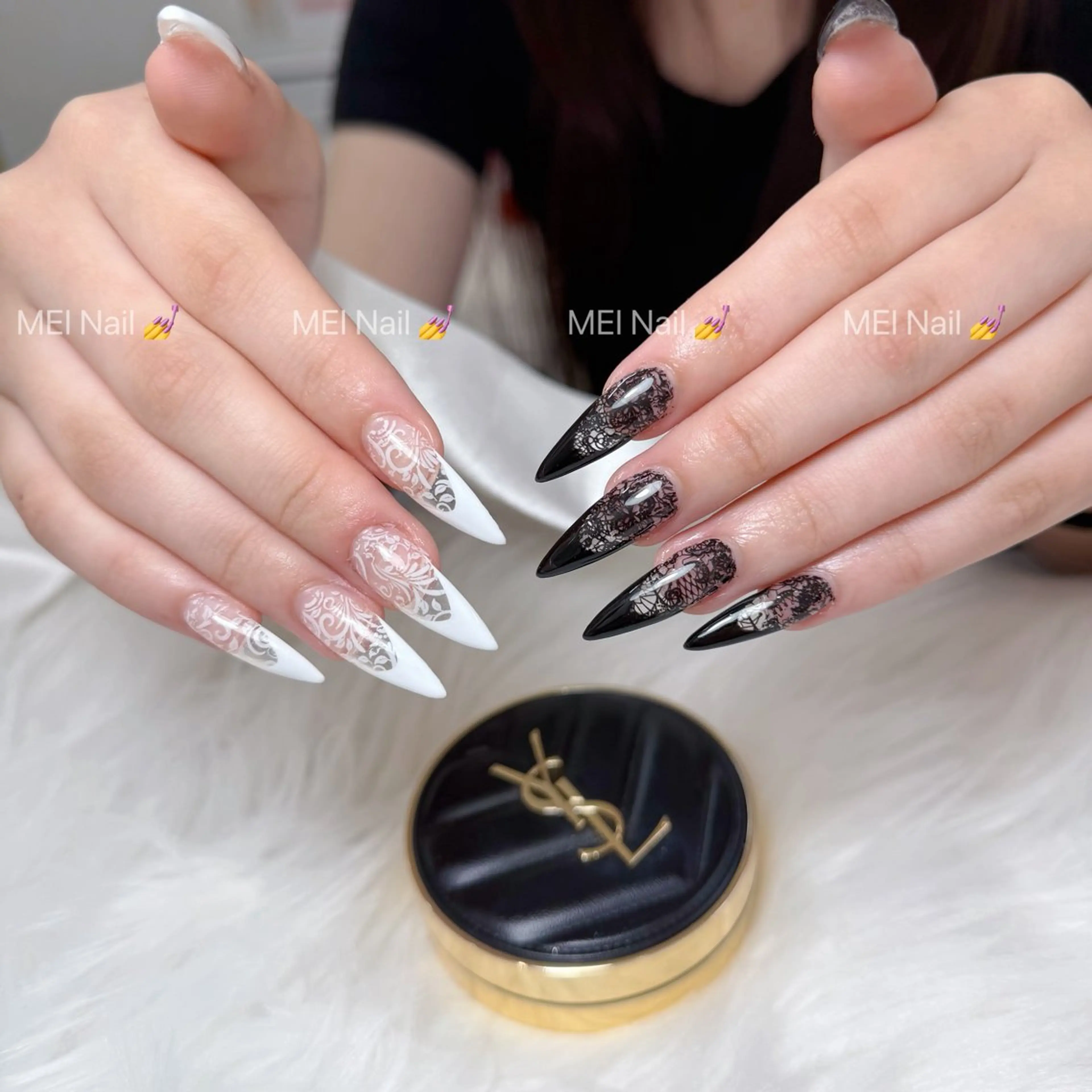 ネイル フレンチネイル キラキラネイル 韓国ネイル シンプルネイル ワンホンネイル ハンドネイル MEI Nailのネイルデザイン