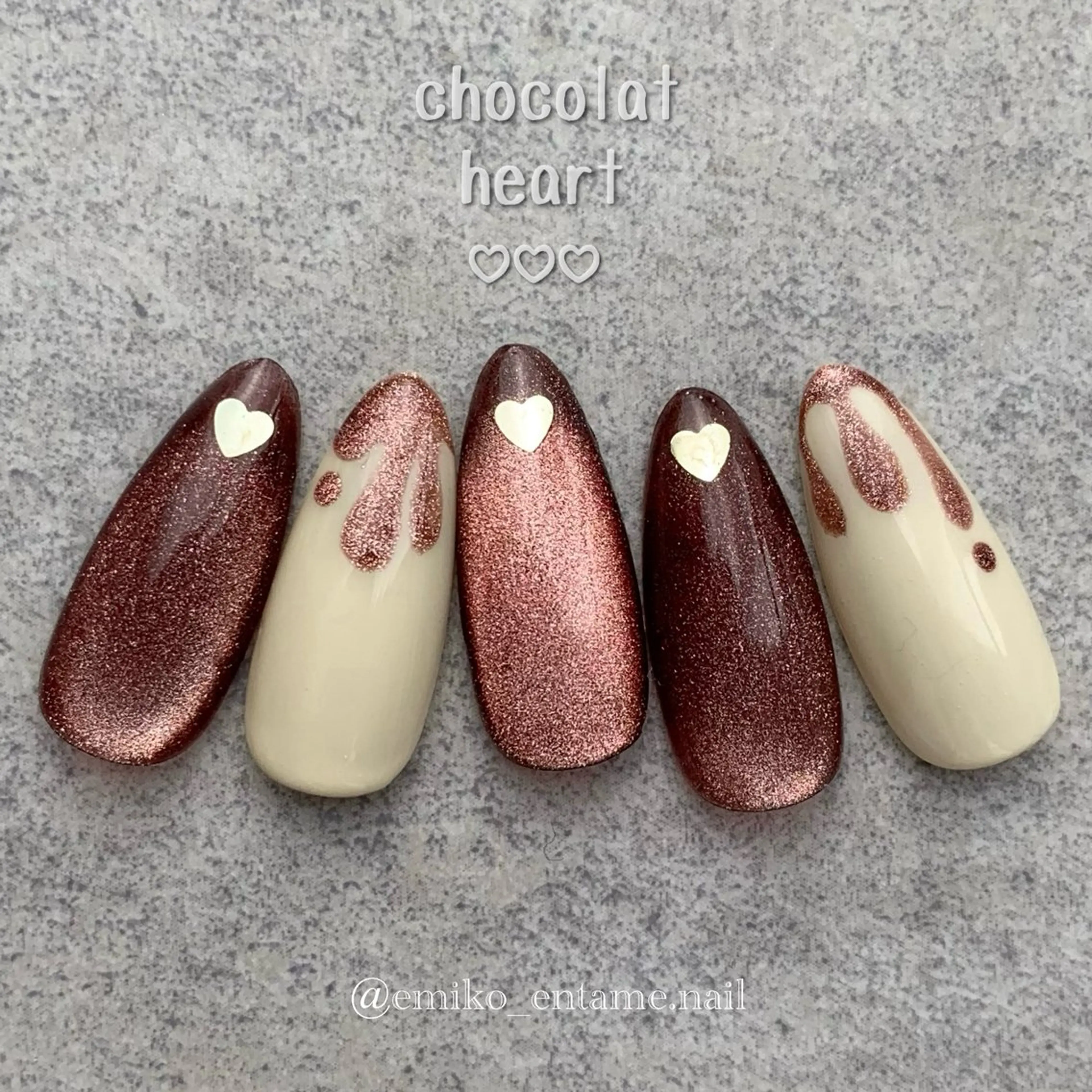ネイル バレンタイン シンプルネイル EMIKOのネイルデザイン