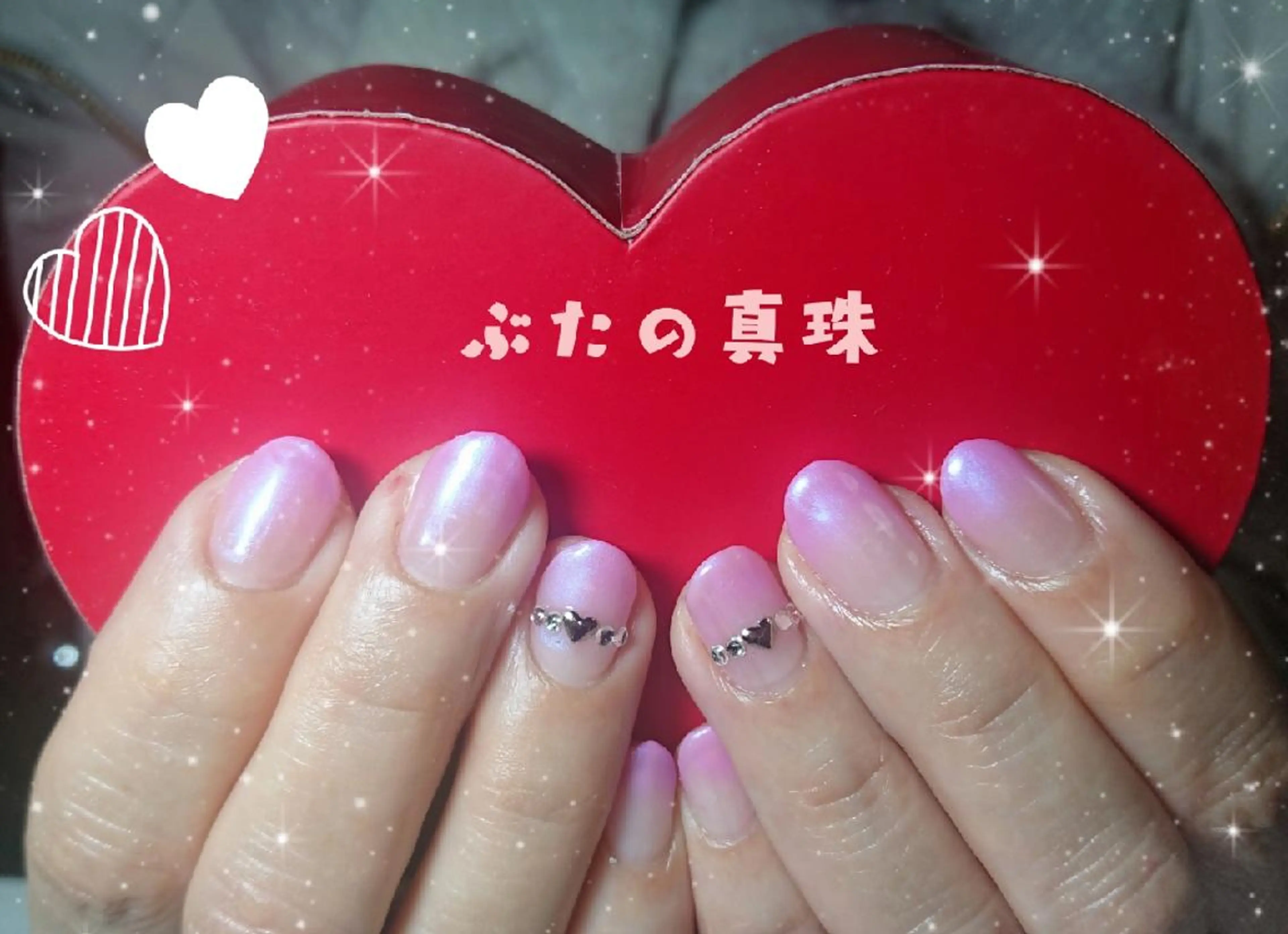 ネイル ハート ハンドネイル 林 珠里のネイルデザイン