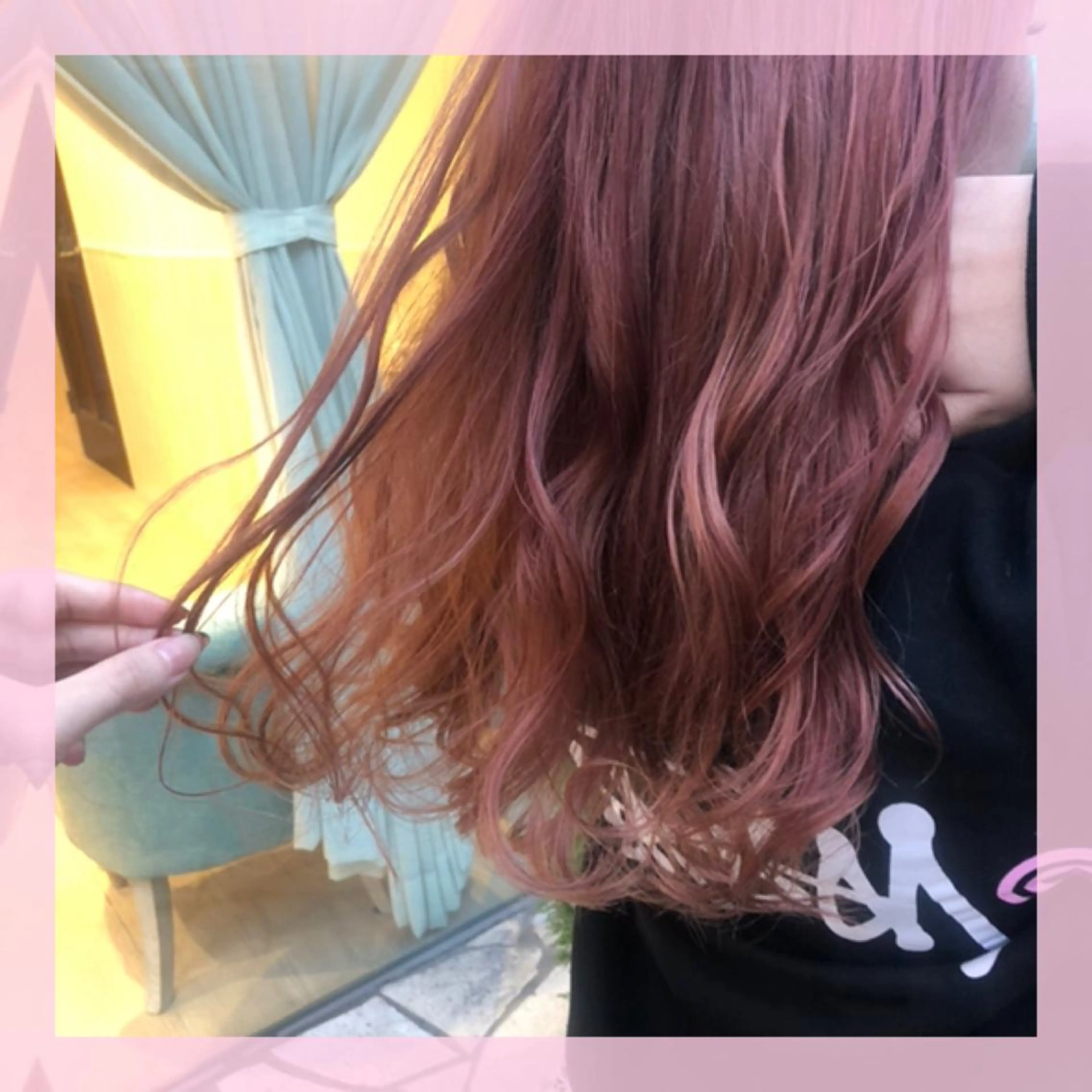 セミロング カラー ピンクカラー カット ヘアカラー plum.所属・🍒前川 🍒のヘアスタイル