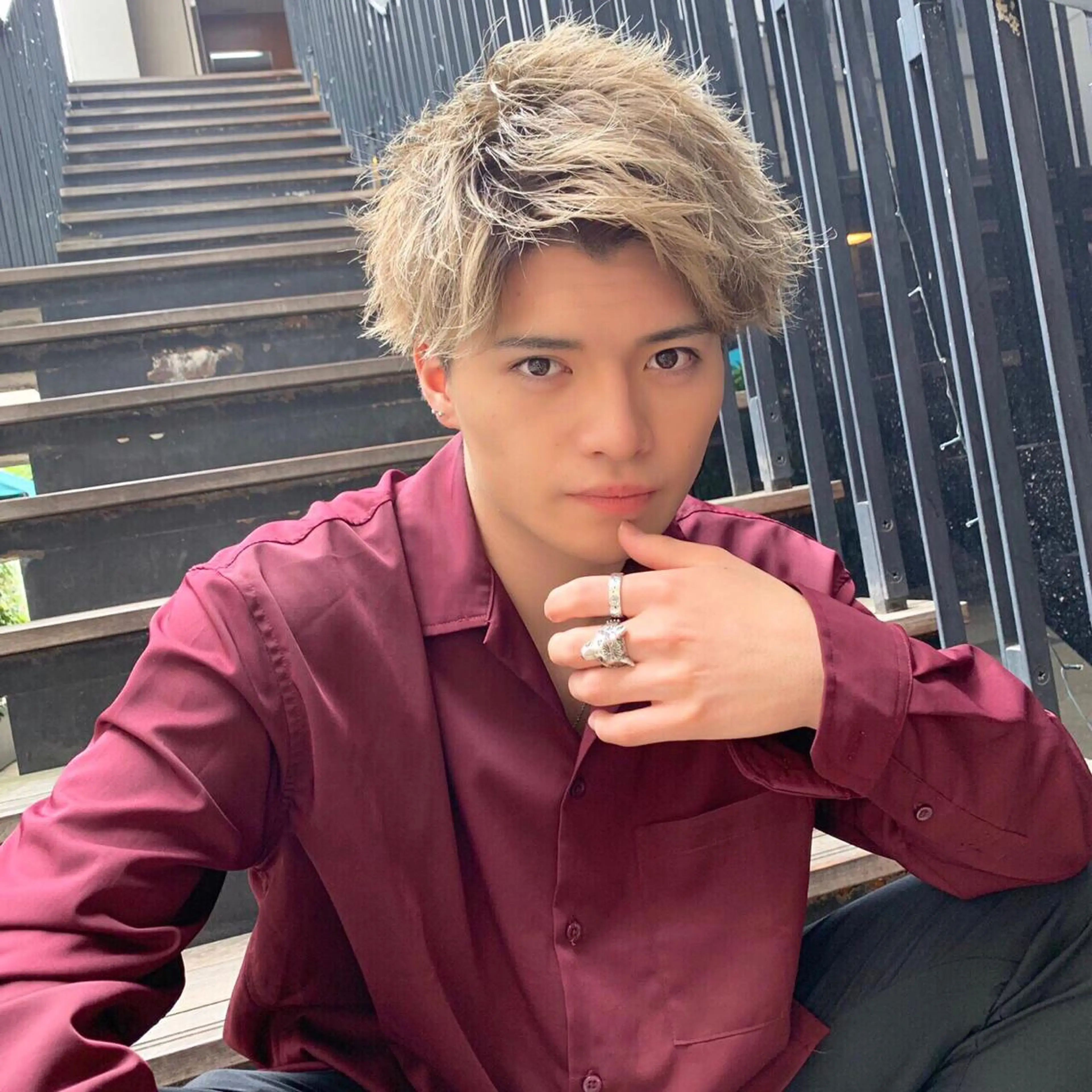 ミディアム カラー ヘアアレンジ メンズ カット ヘアカラー トリートメント ヘッドスパ ヘアセット ✨【公式】渋谷メンズ サロン BLUCK✨のヘアスタイル