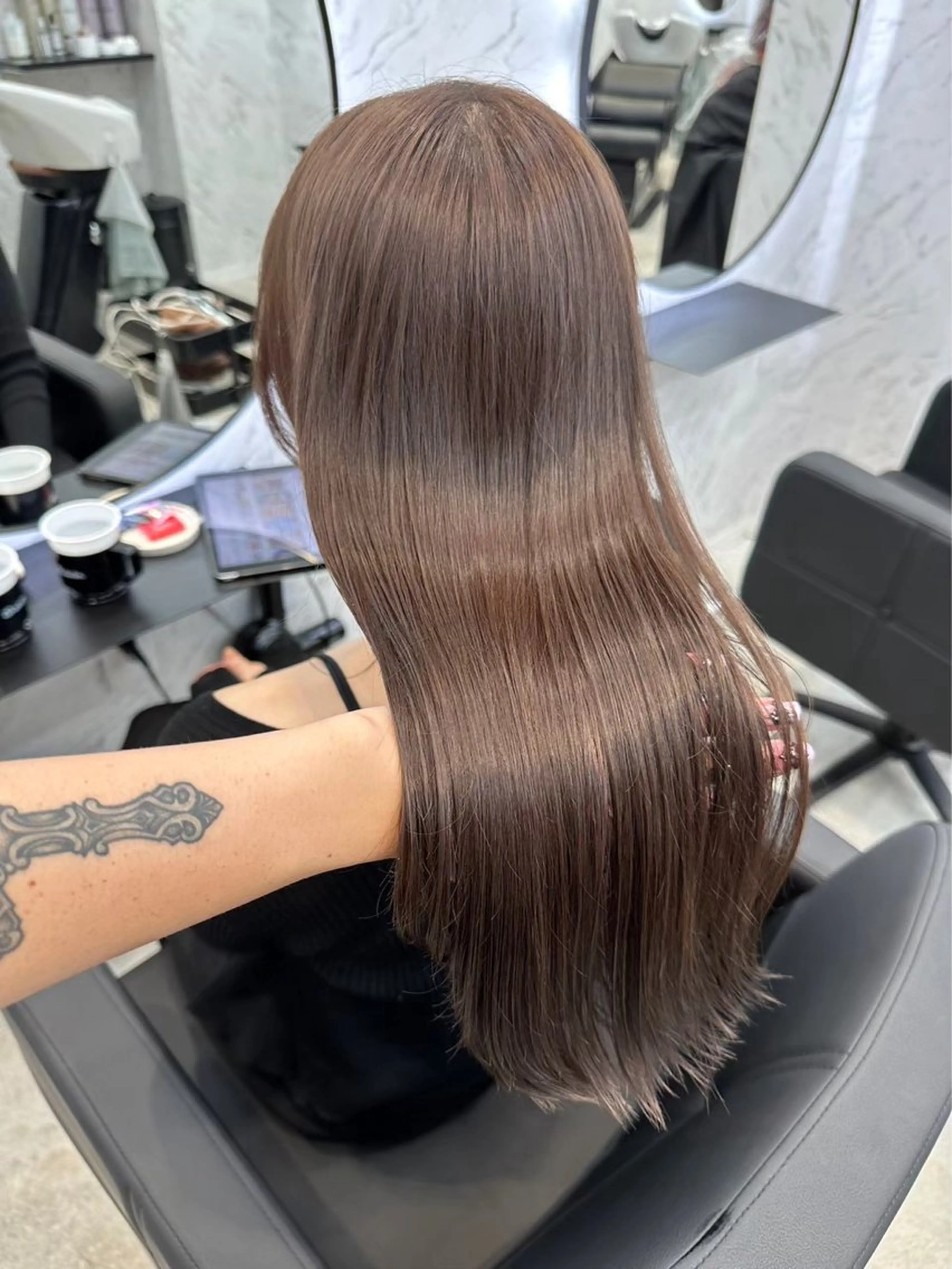 ロング カラー ベージュカラー ミルクティーベージュ ヘアカラー hair salon dot. mooda 韓国風サロン 町田店所属・韓国風ヘア🎀🩶 /♡𝓝𝓸𝓪♡のヘアスタイル