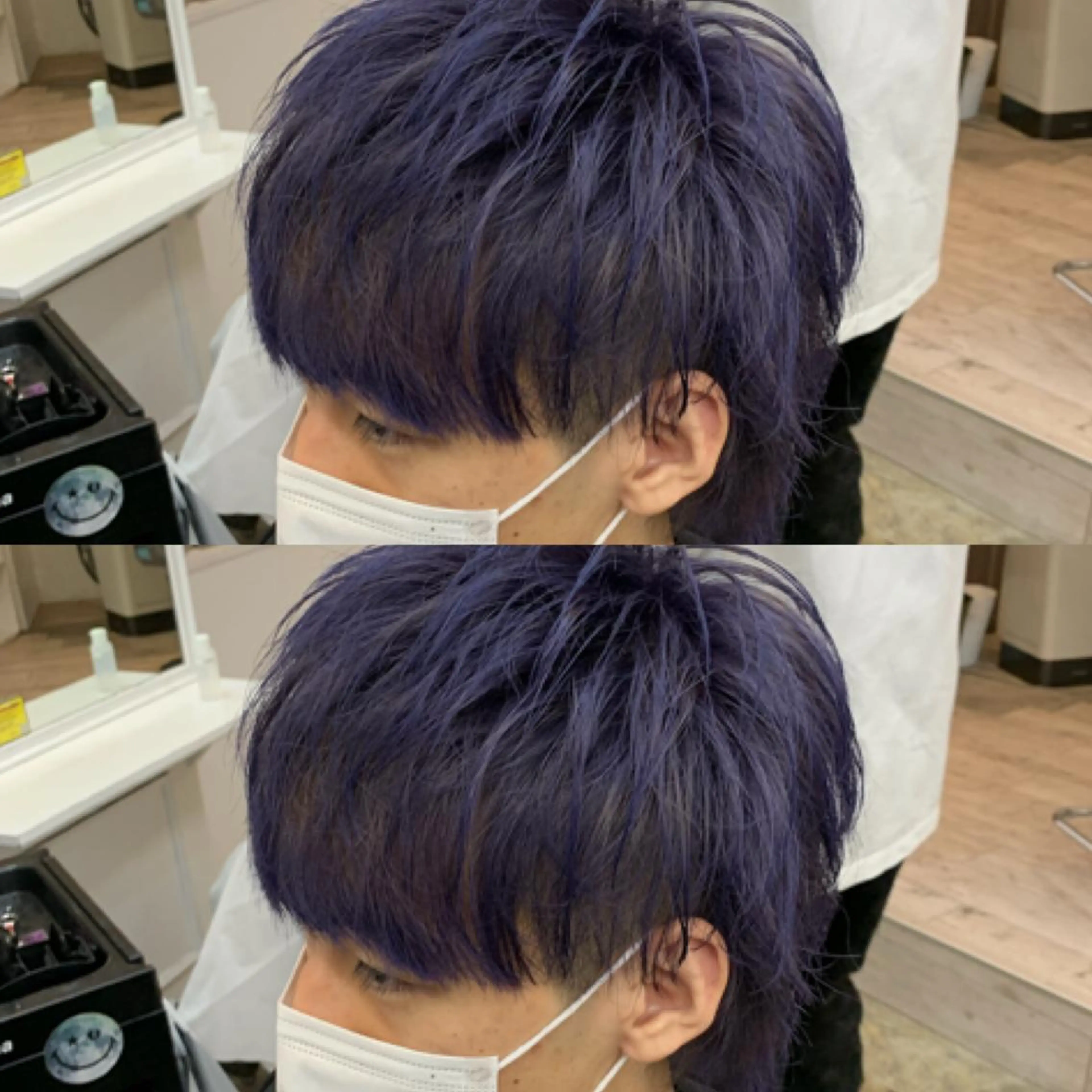 ショート カラー メンズ パープルカラー メンズ専門店 店長 小柳 裕夢のヘアスタイル